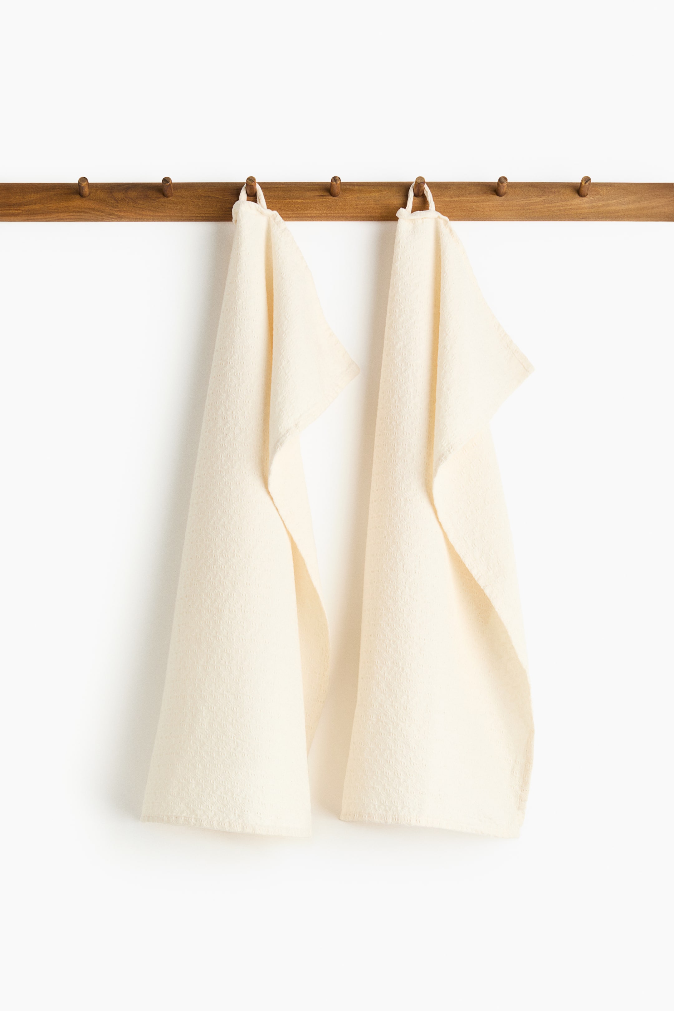 拡大画像を表示: 2-pack jacquard-weave tea towels - ライトベージュ - Home All | H&M JP 1