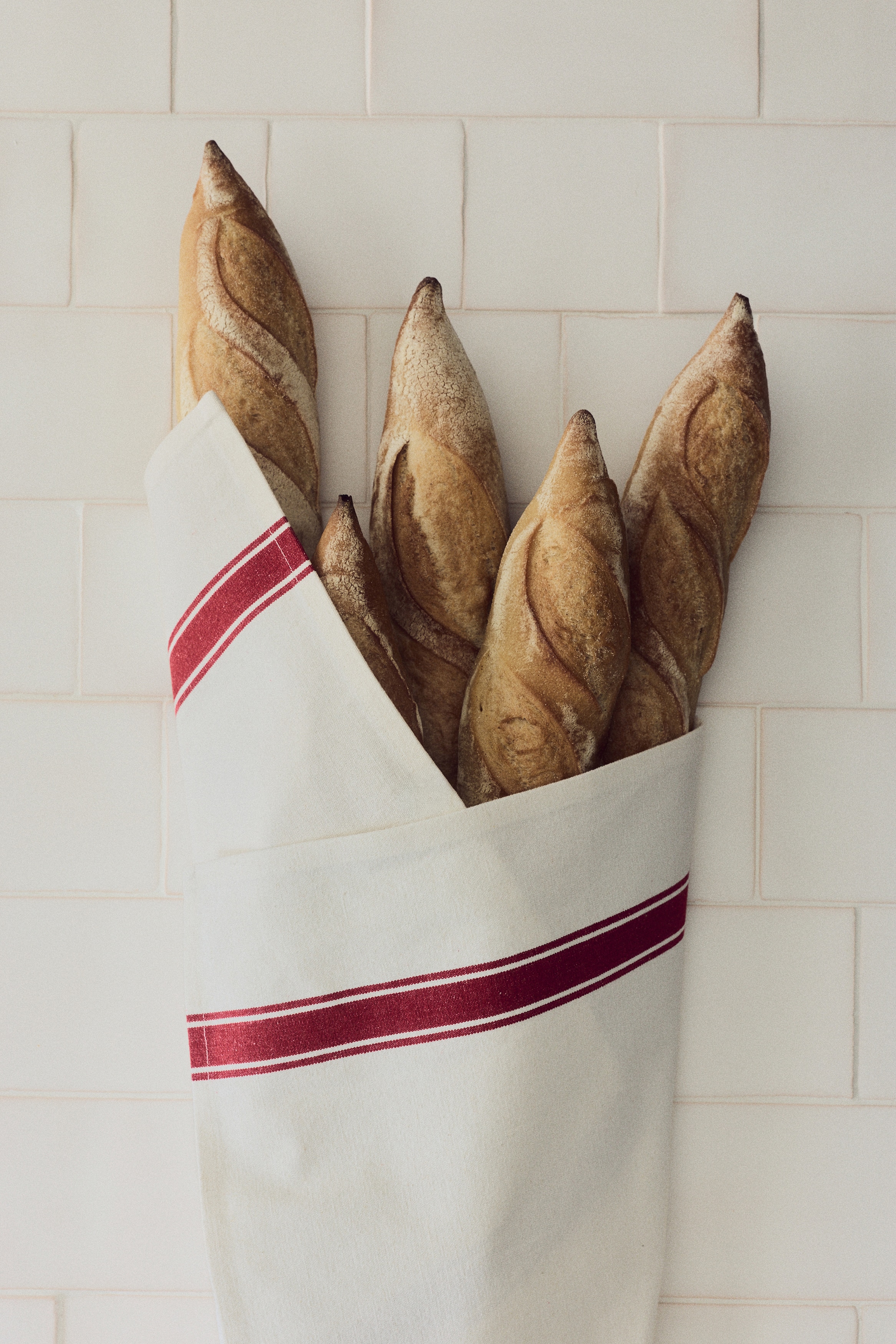 Keukenhanddoek van linnenmix - Roomwit/gestreept/Roomwit/Bon Appétit/Roomwit/Bon Appétit/Roomwit/gestreept