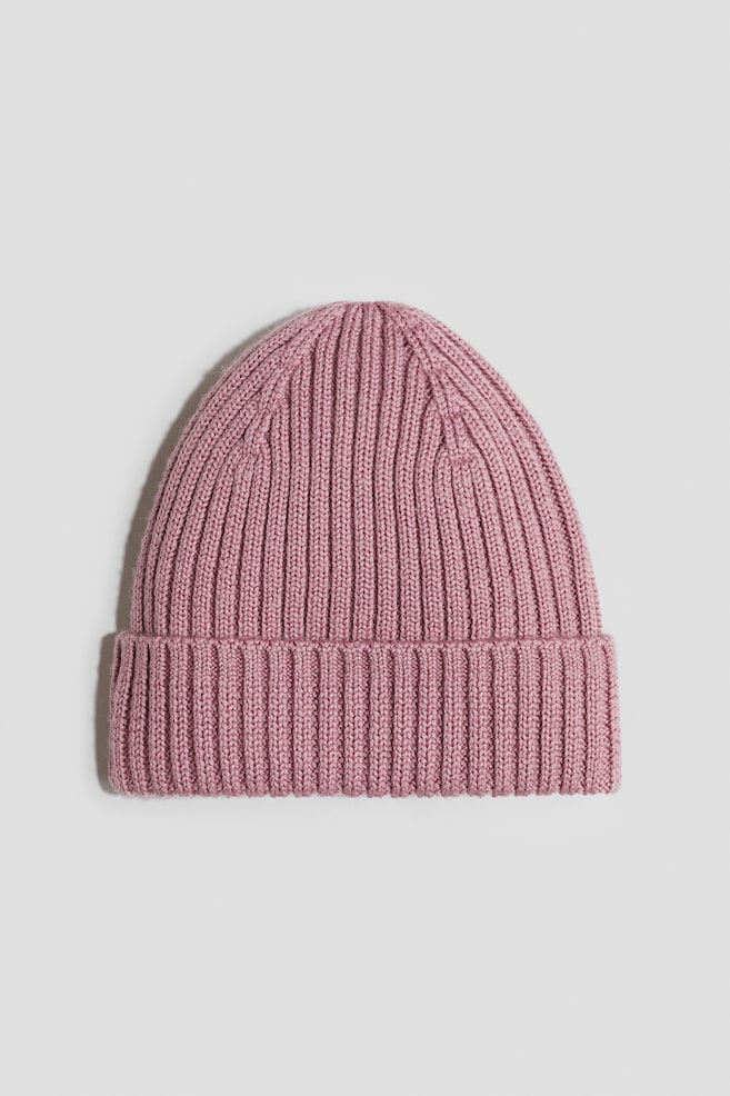 Merino wool beanie - Pink/Khaki green/Light beige/Bright blue - 1