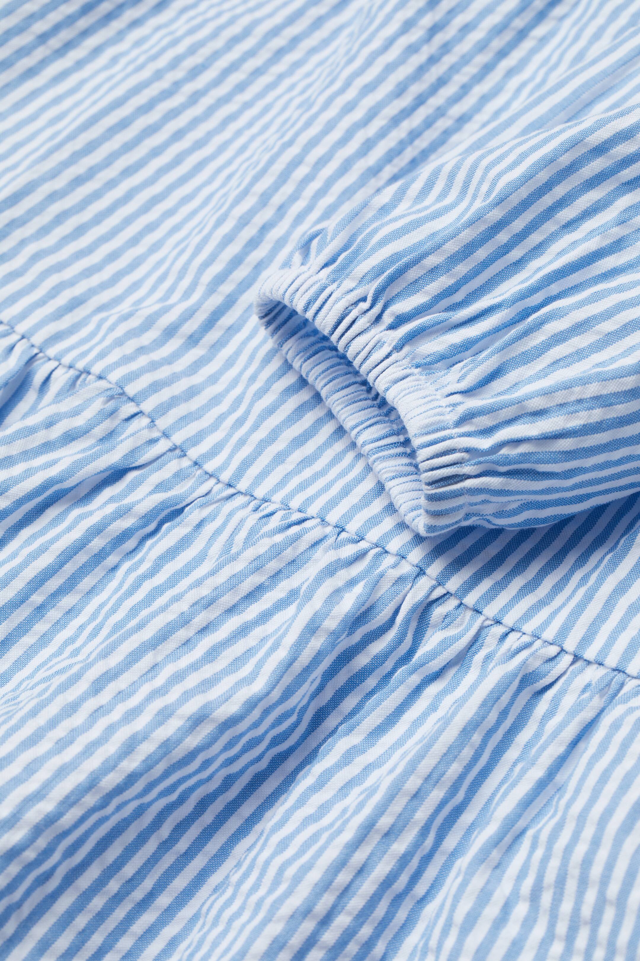 Ingrandisci l'immagine: Abito con maniche a sbuffo - Azzurro/bianco righe - BAMBINO | H&M CH 2