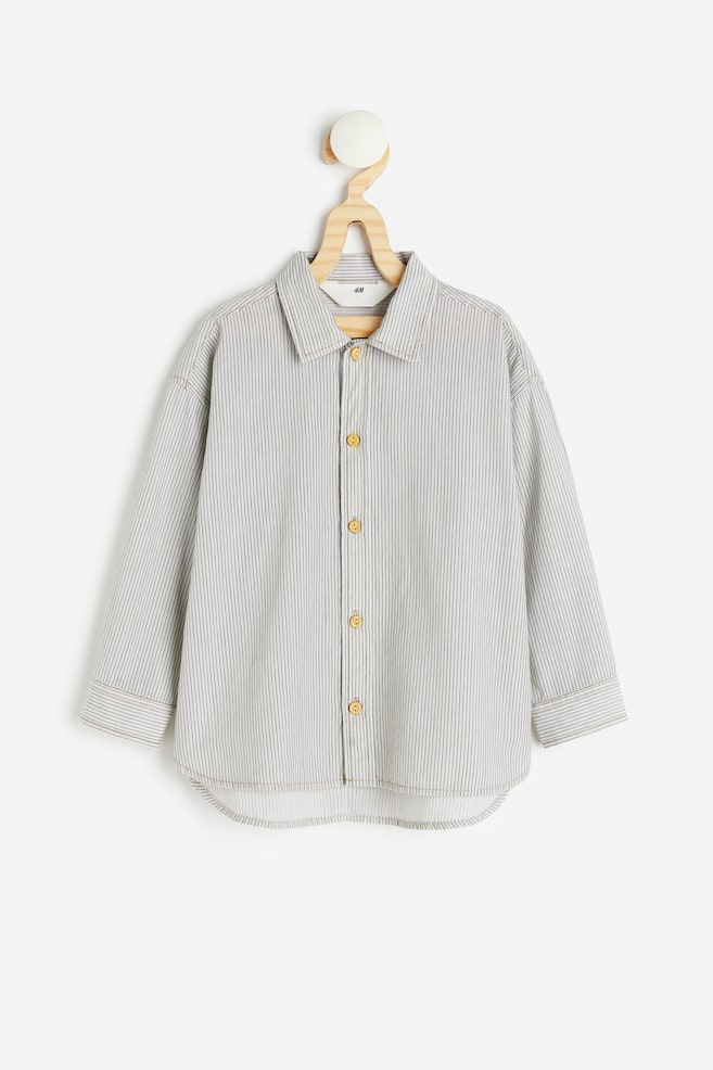 Cotton shirt - Beige/Striped - 1