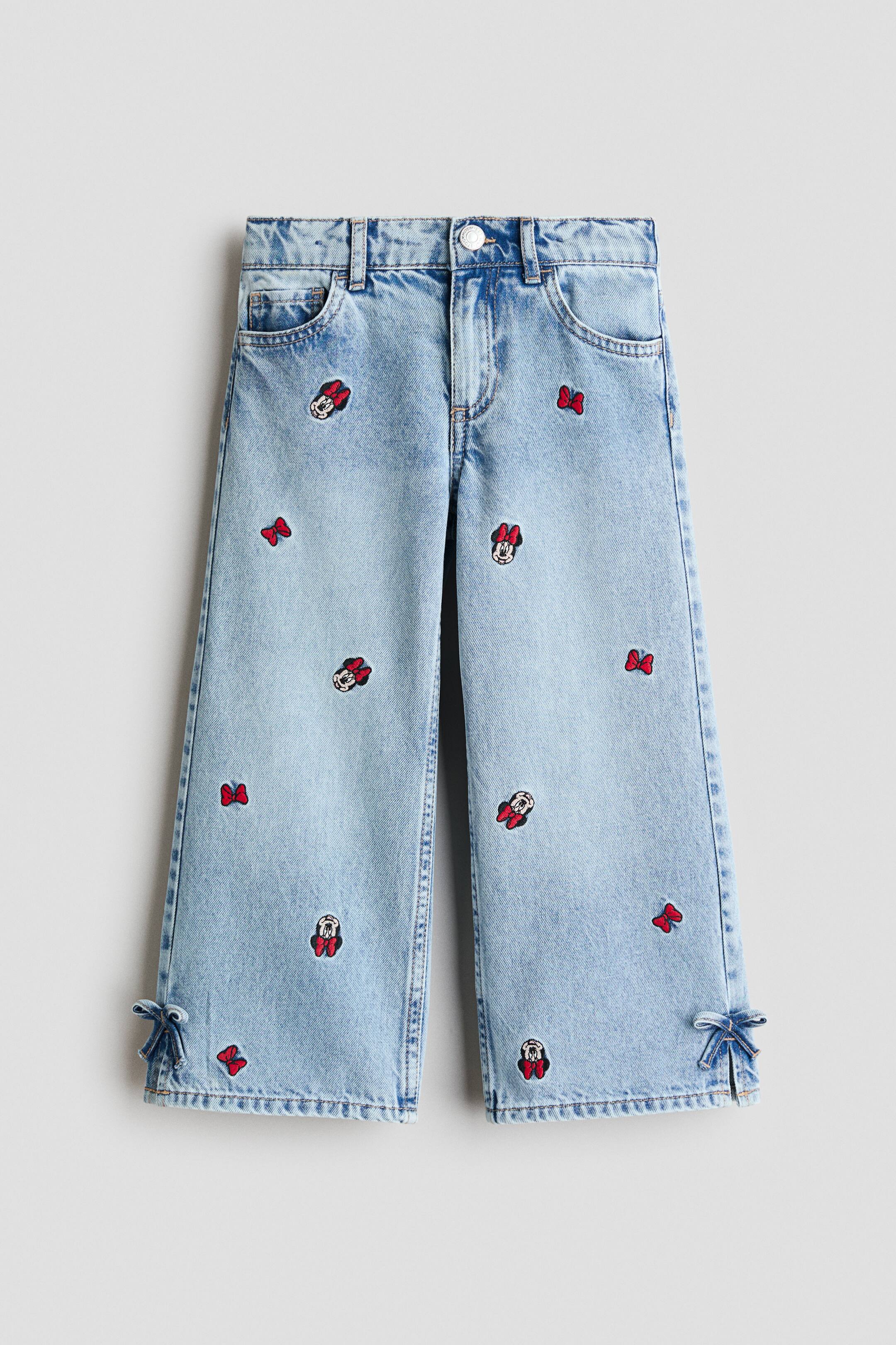 Переглянути збільшене зображення: Printed Wide Leg Jeans - Блакитний денім/Мінні Маус - Kids | H&M UA 1