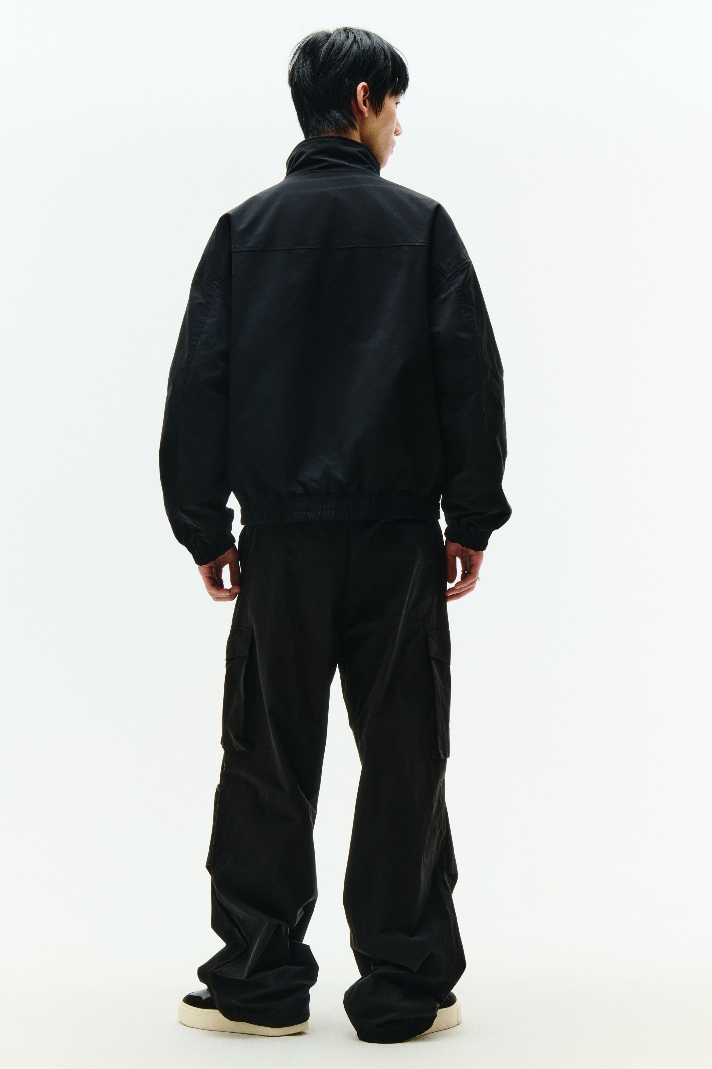 ルーズフィット ファネルカラージャケット - ブラック - Men | H&M JP