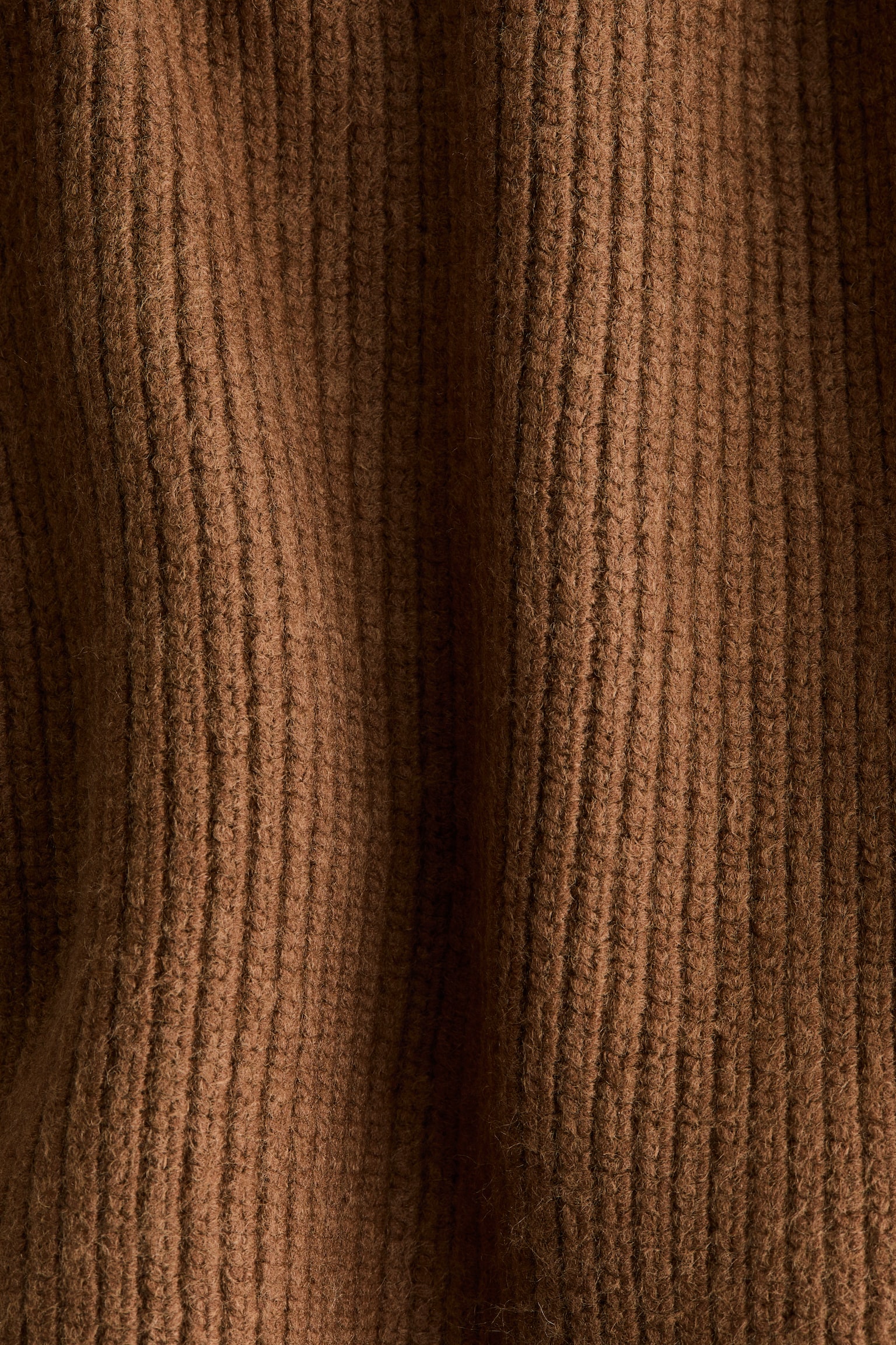 Rib-knit turtleneck jumper - Brown/Light beige - 2