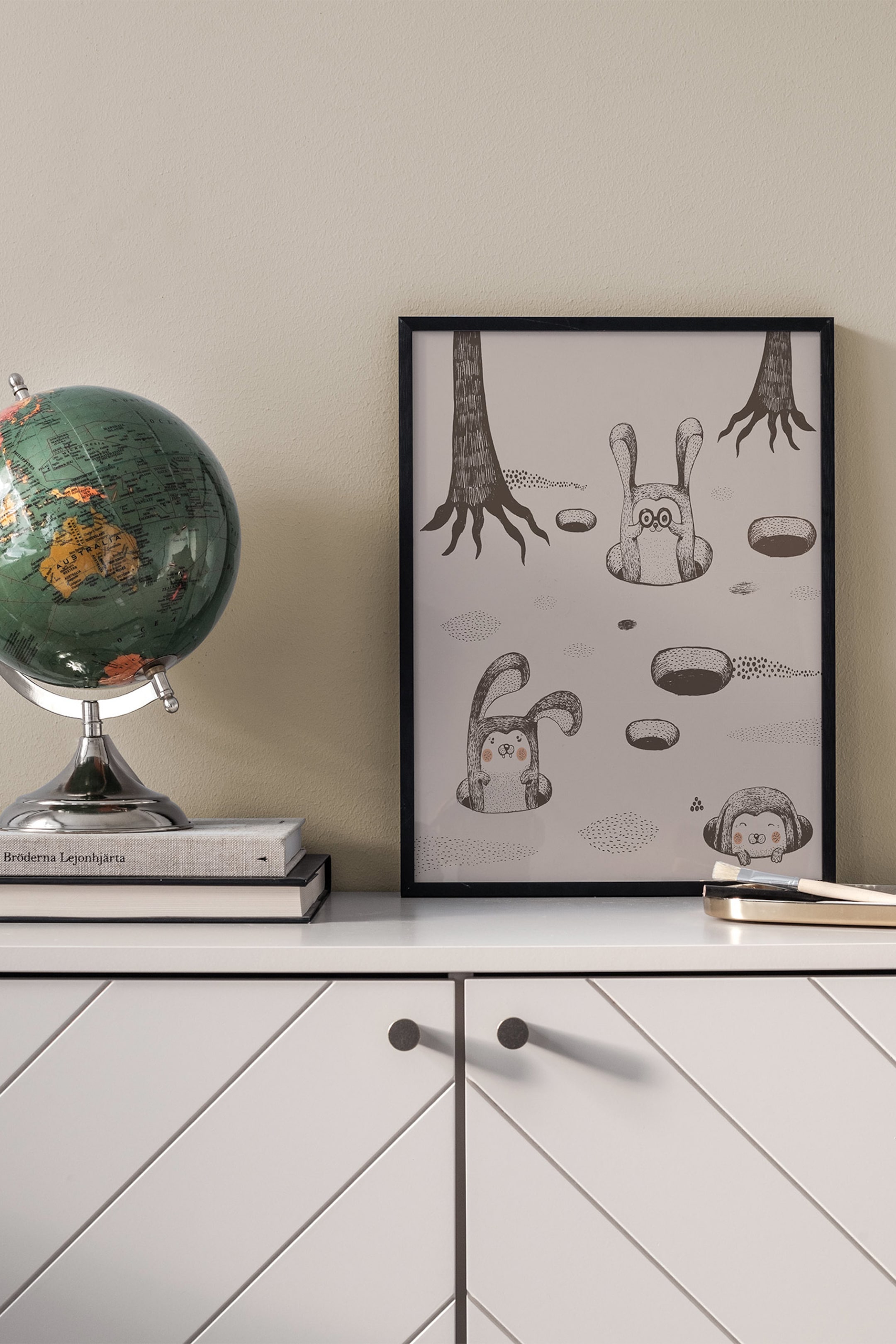 View larger image: Rabbit Friends Poster - Beige/black - Postery - Home All | H&M GB 1