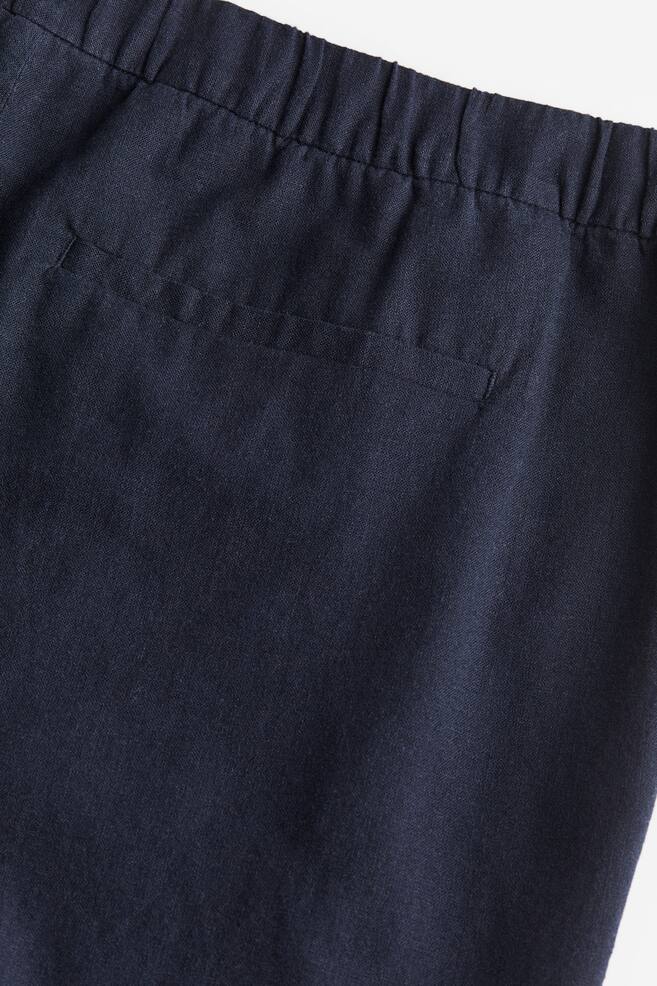 Regular Fit Linen-blend trousers - Dark blue/Cream/Black/Light beige/Striped/dc/dc/dc/dc - 3