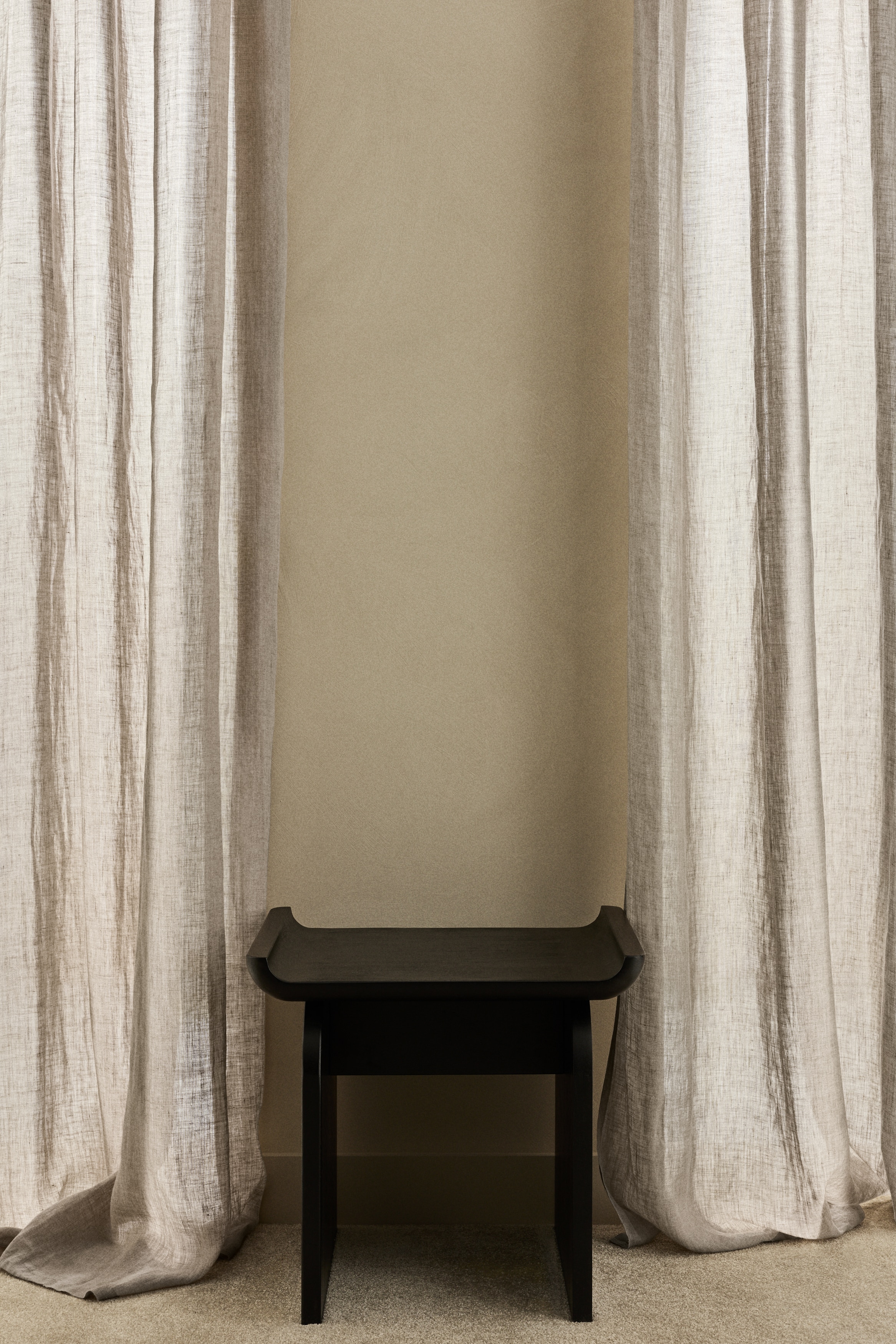 2-Pack Linen Curtain Panels - Taupe/Cream