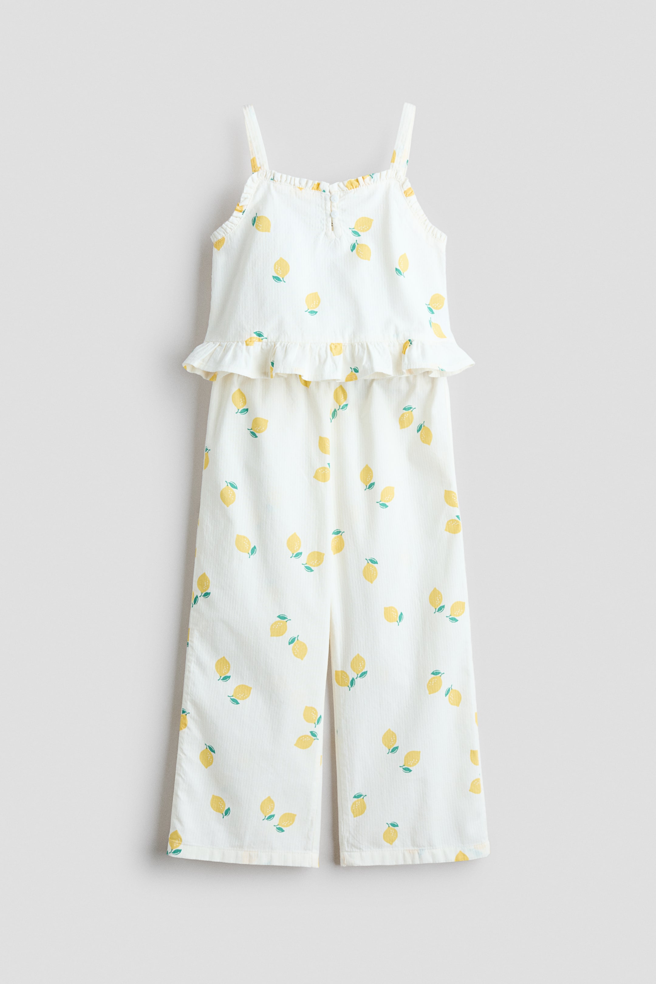 View larger image: 2-piece frill-trimmed seersucker set - White/Lemons - Kids | H&M 1
