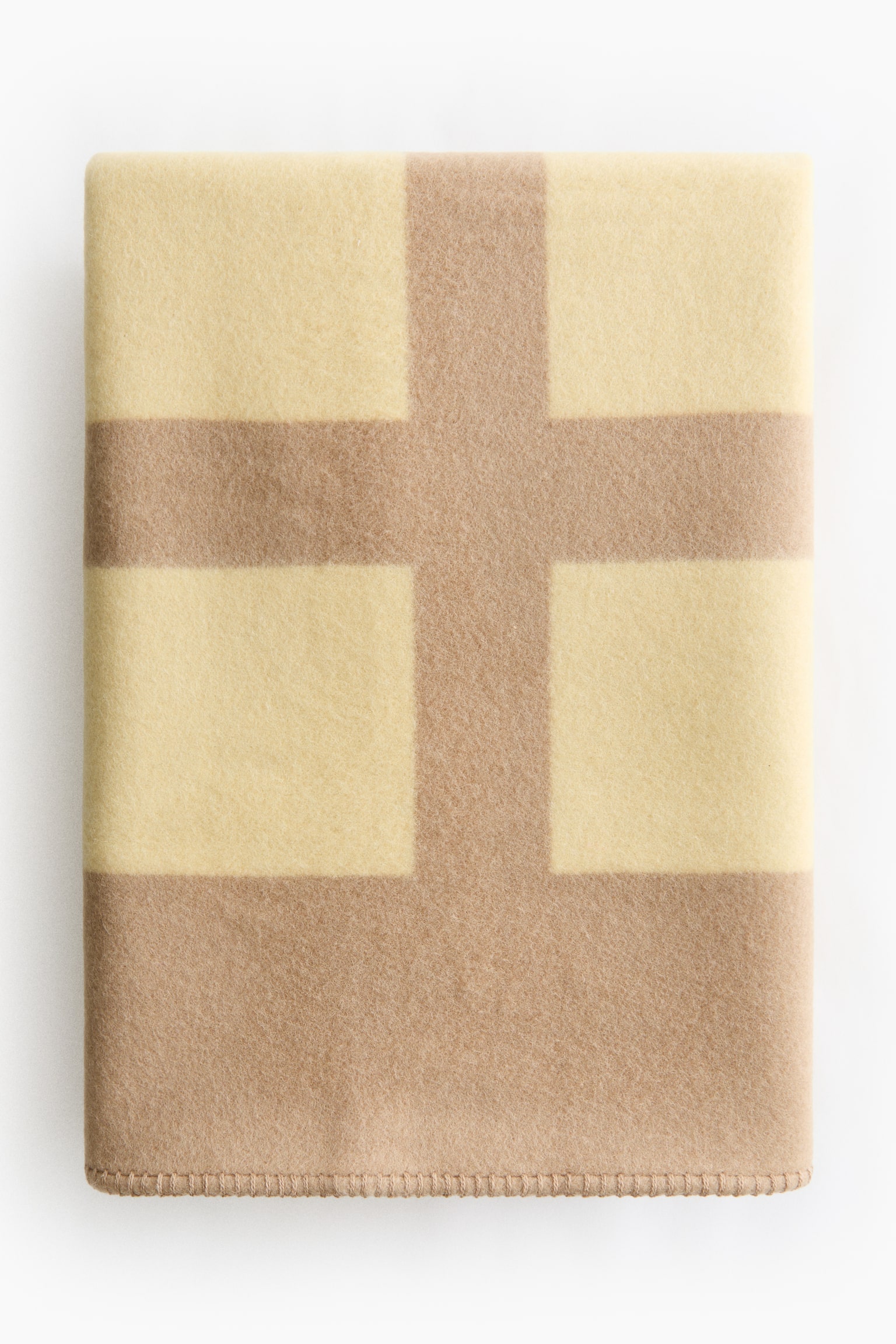 Wool-blend blanket - Light yellow/Beige/Beige/Colour block/Black/Beige/Pink/Cream - 1