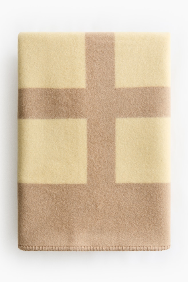 Wool-Blend Throw - Light yellow/beige/Black/beige checked/Burgundy/checked/Dark taupe/checked - 1