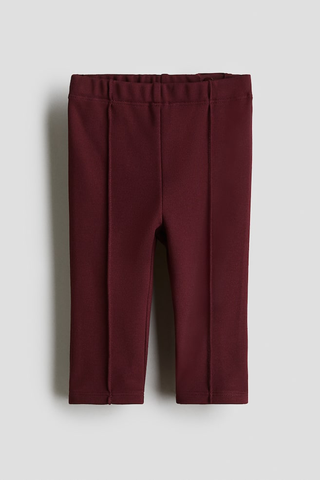 Pintuck Leggings - Dark red/Black - 1
