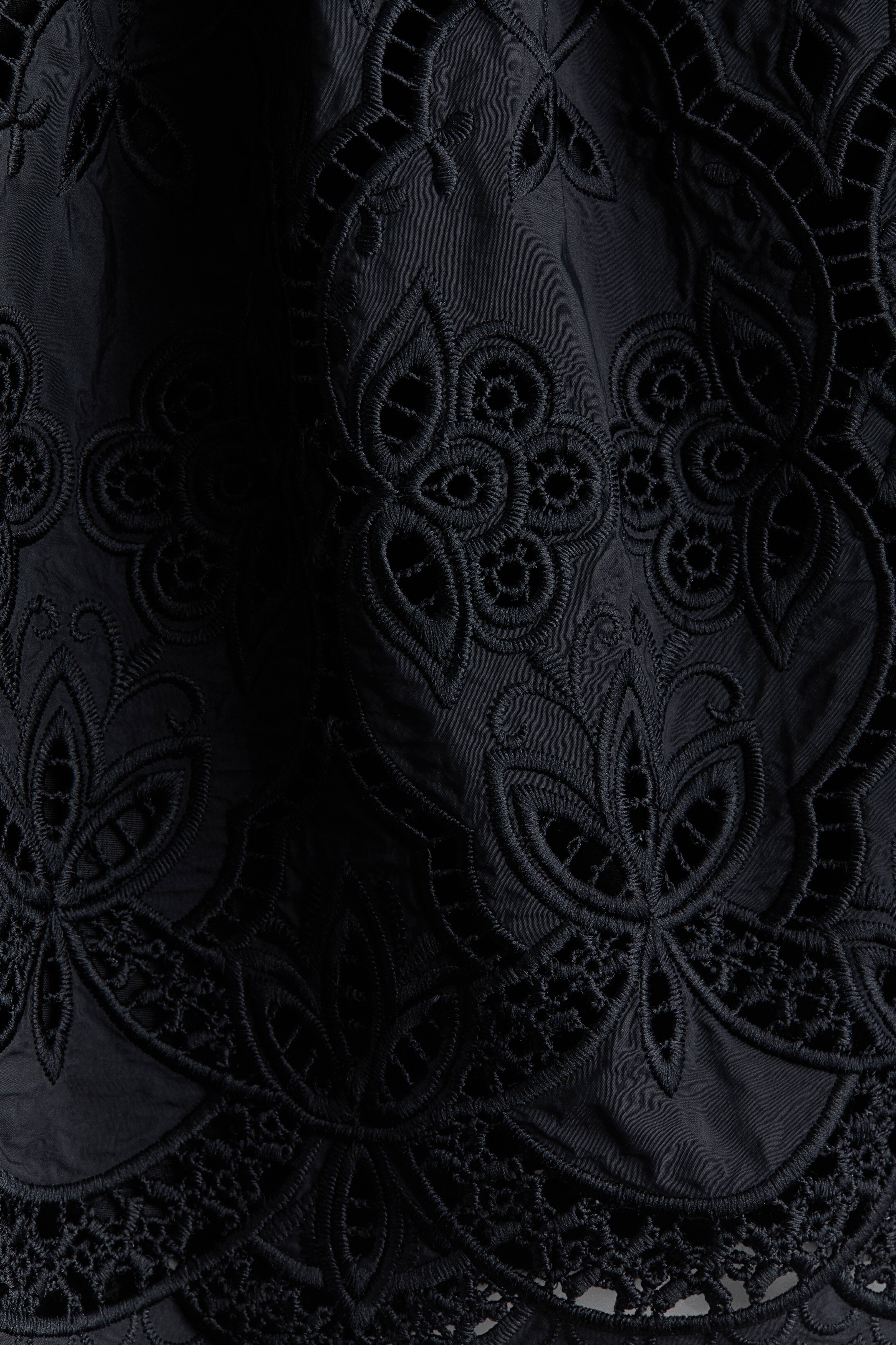 Eyelet-Embroidered Drawstring Skirt