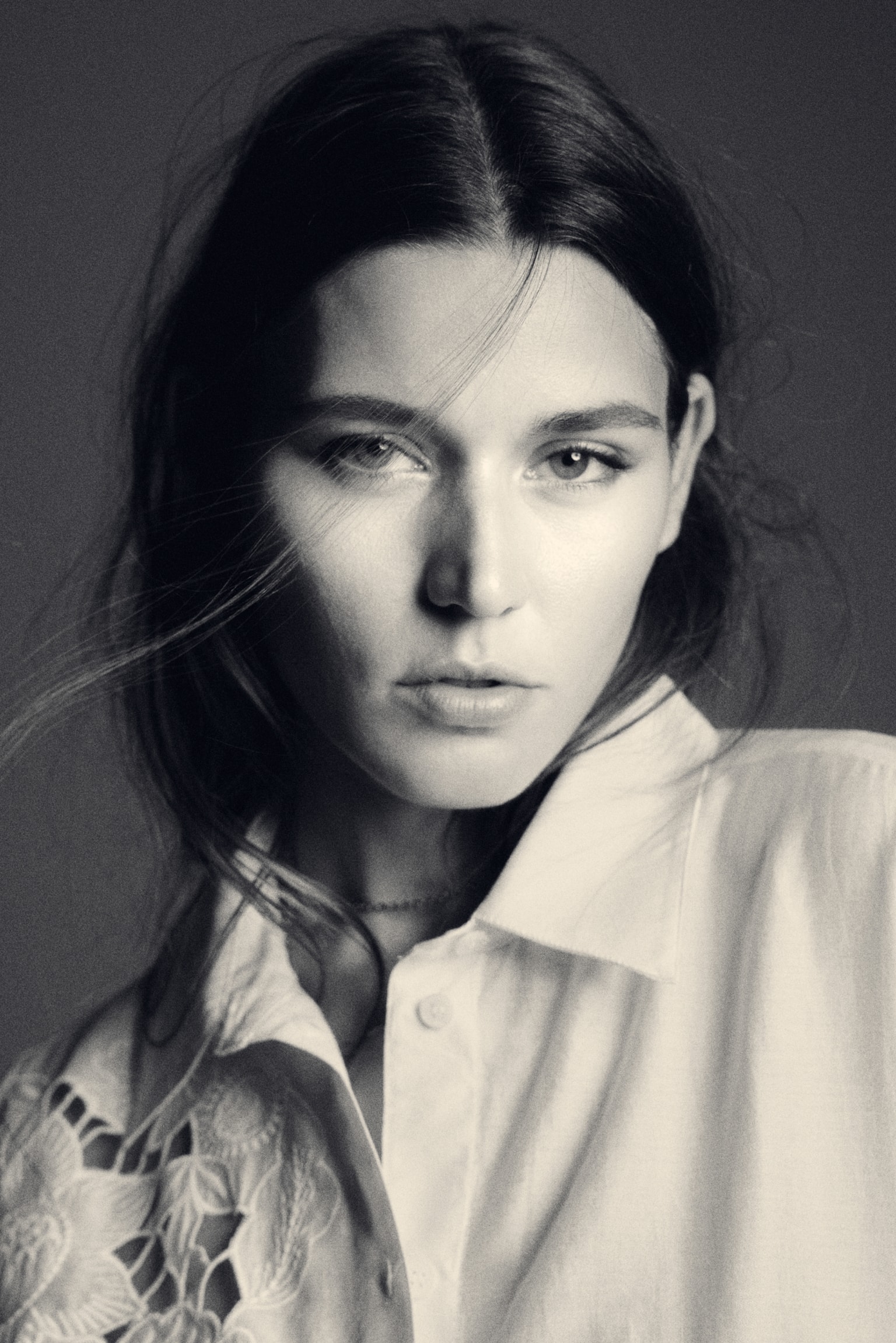 Broderie anglaise shirt - Cream - 5