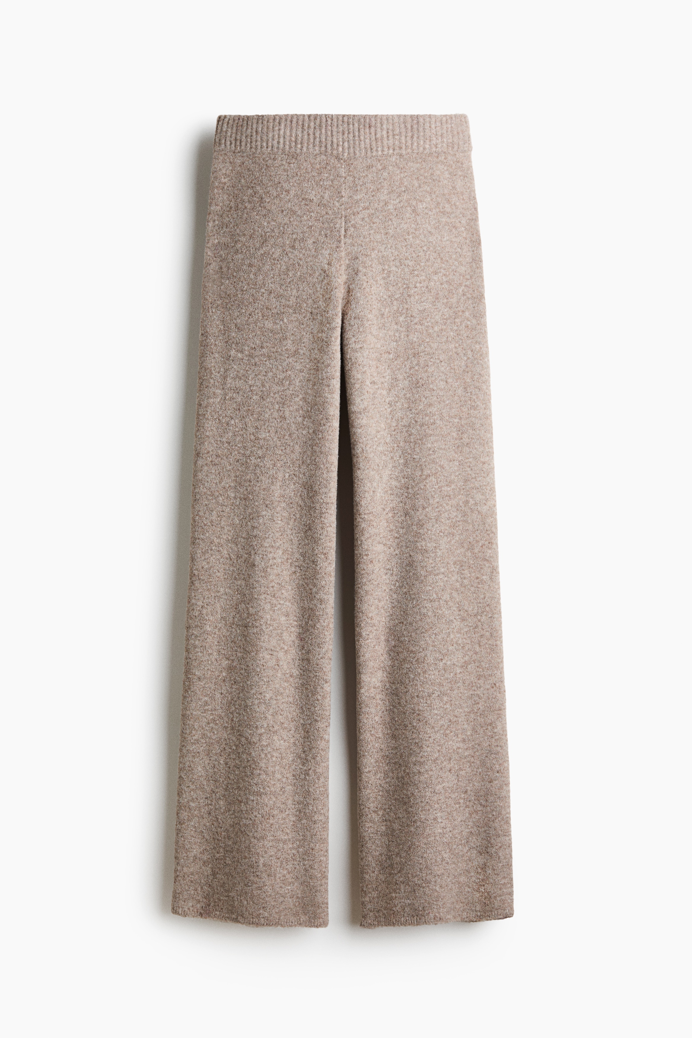 Wide-Leg Knit Pants - Taupe melange/Light beige melange/Burgundy/Dark brown/Navy blue/Light beige melange/Dark grey marl