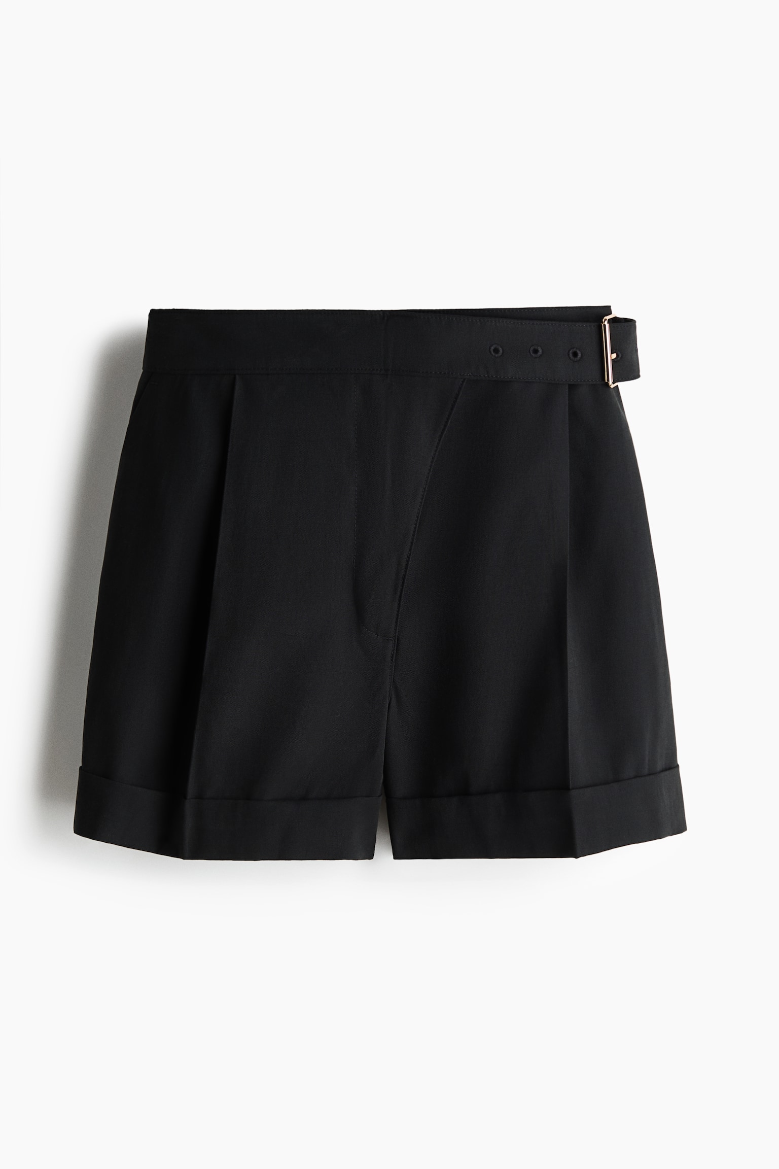 Dress Shorts with Belt - Black - 1