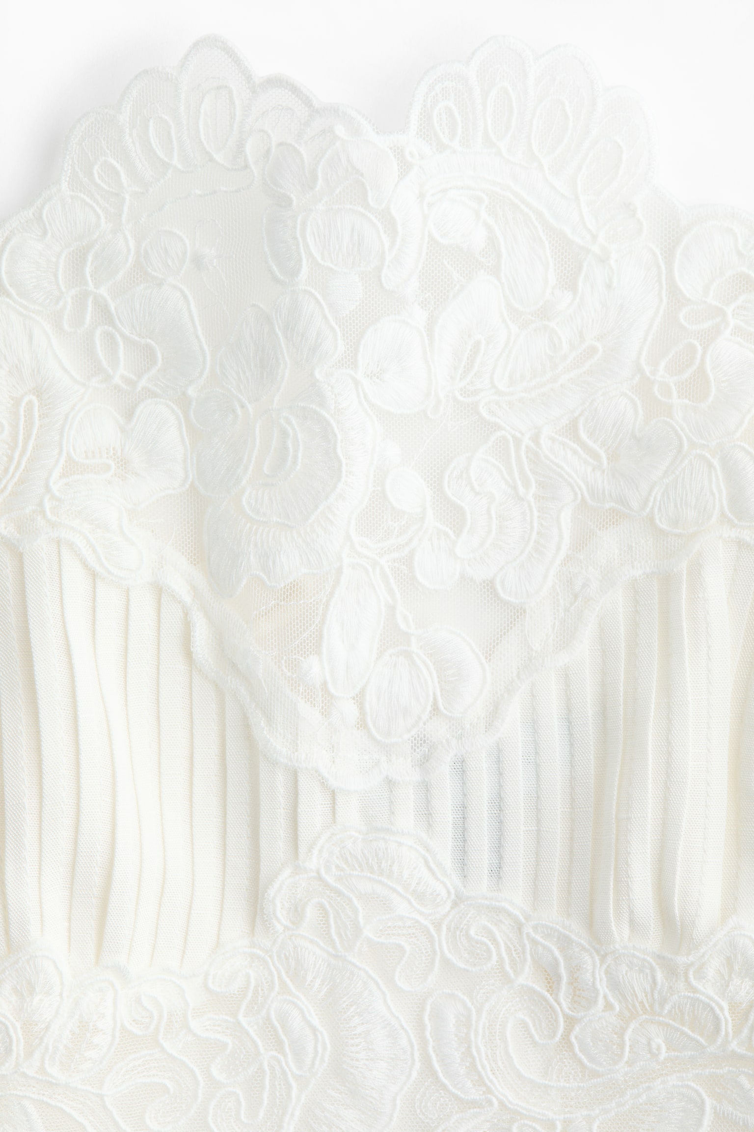 Linen-blend lace-detail top - White - 6