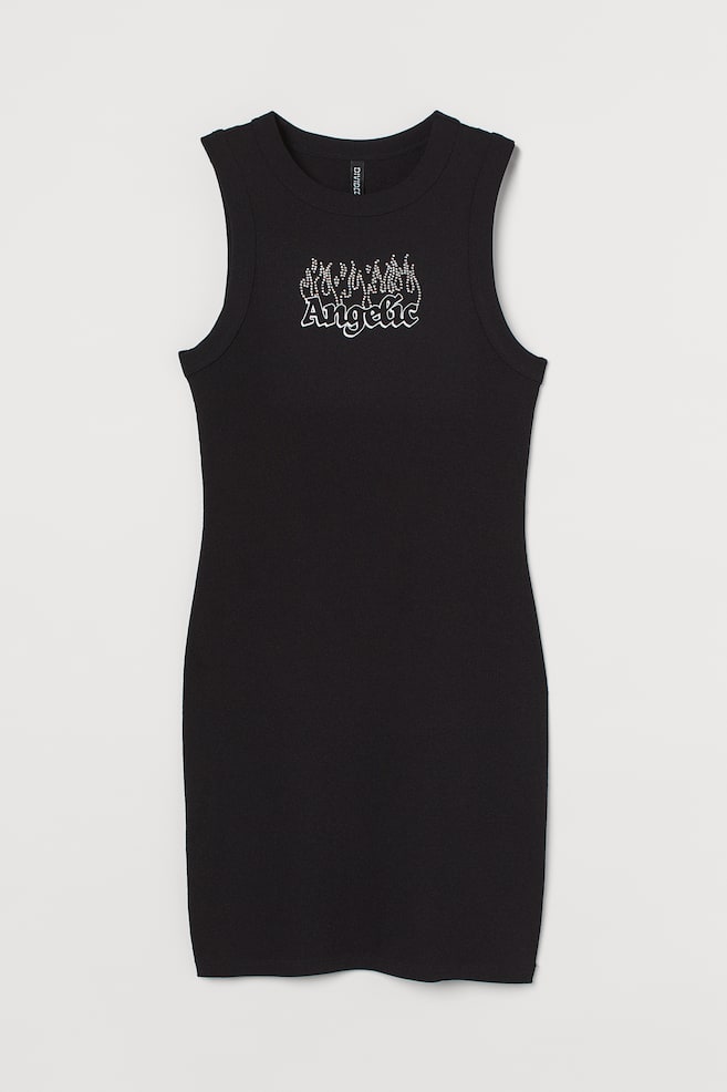 Vestido sin mangas con motivo - Negro/Blanco/Mariposa tribal - 1