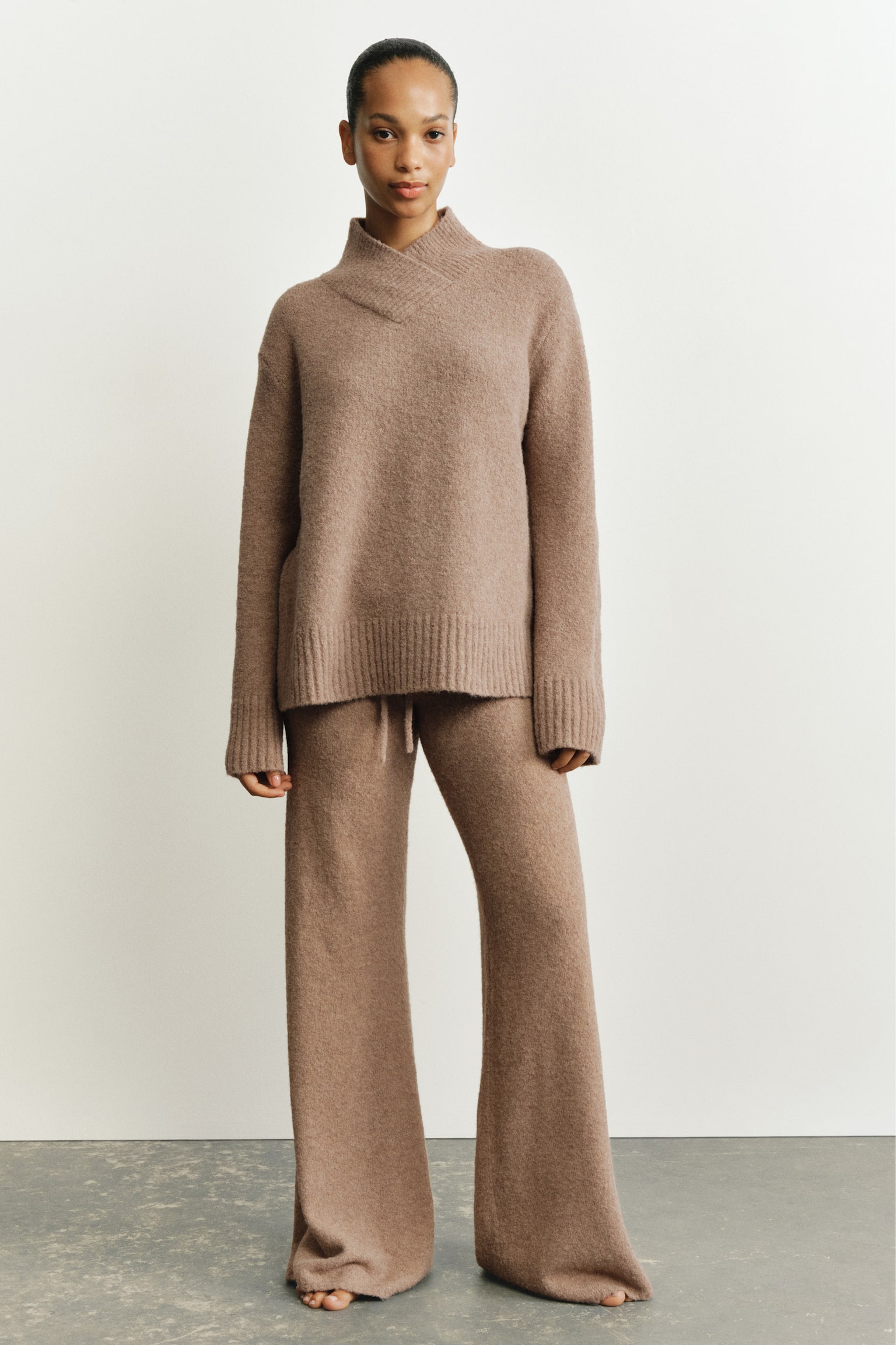Женские брюки H&M Loose-Fit Wool-Blend, цвет: Бежевый — фото 3