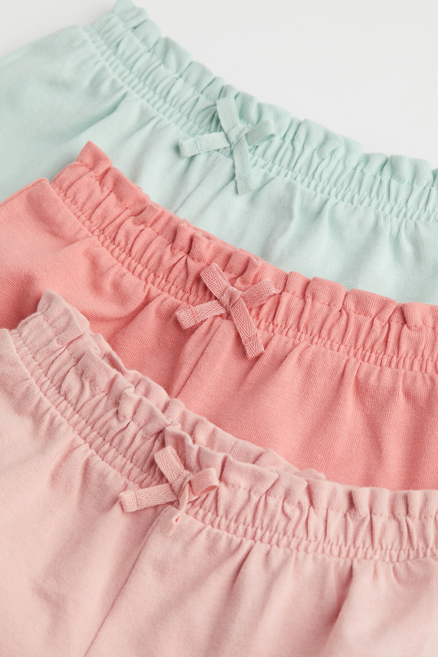 5-pack Cotton Shorts - Beige/Light mint green/Pink - 2