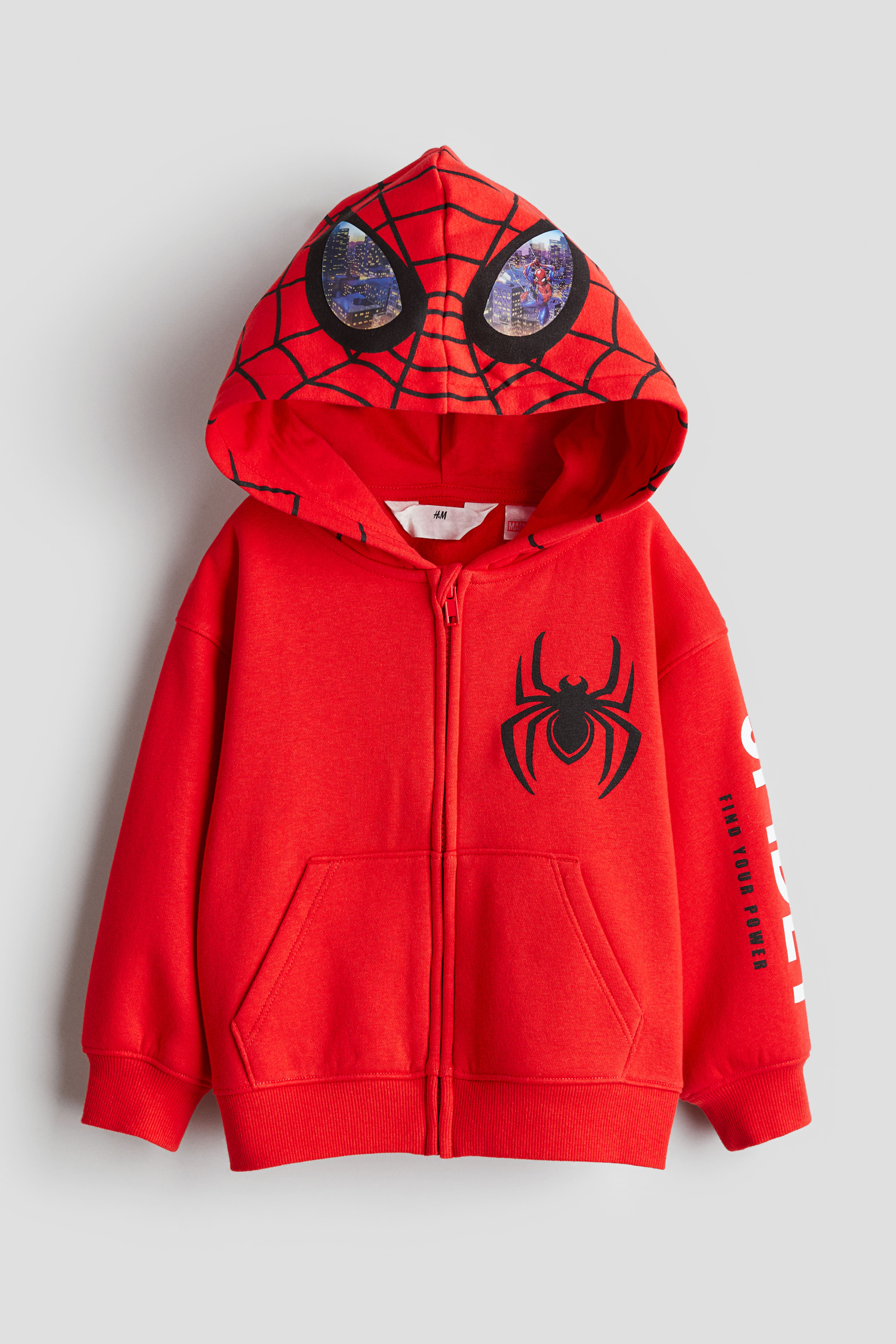 プリントフルジップスウェットパーカ - レッド／スパイダーマン - Kids | H&M JP