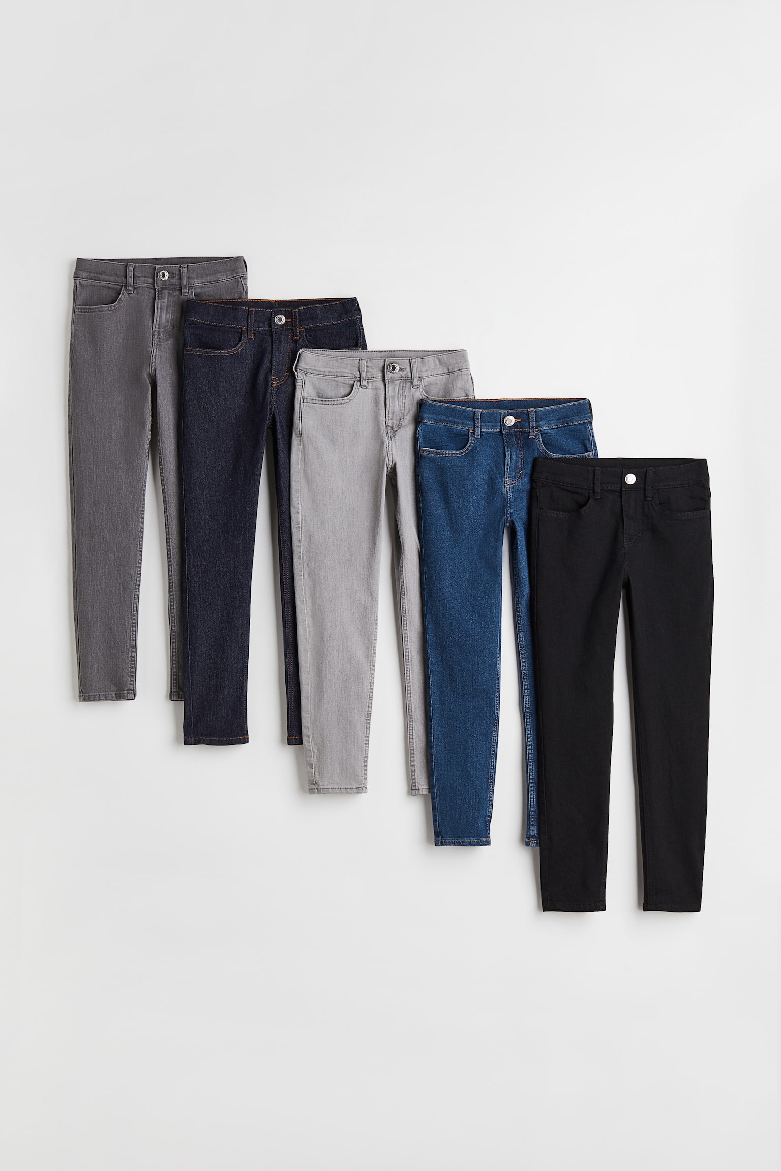 Jeans Comfort Stretch Slim Fit, 5 pz - Black/Denim blue/Grey