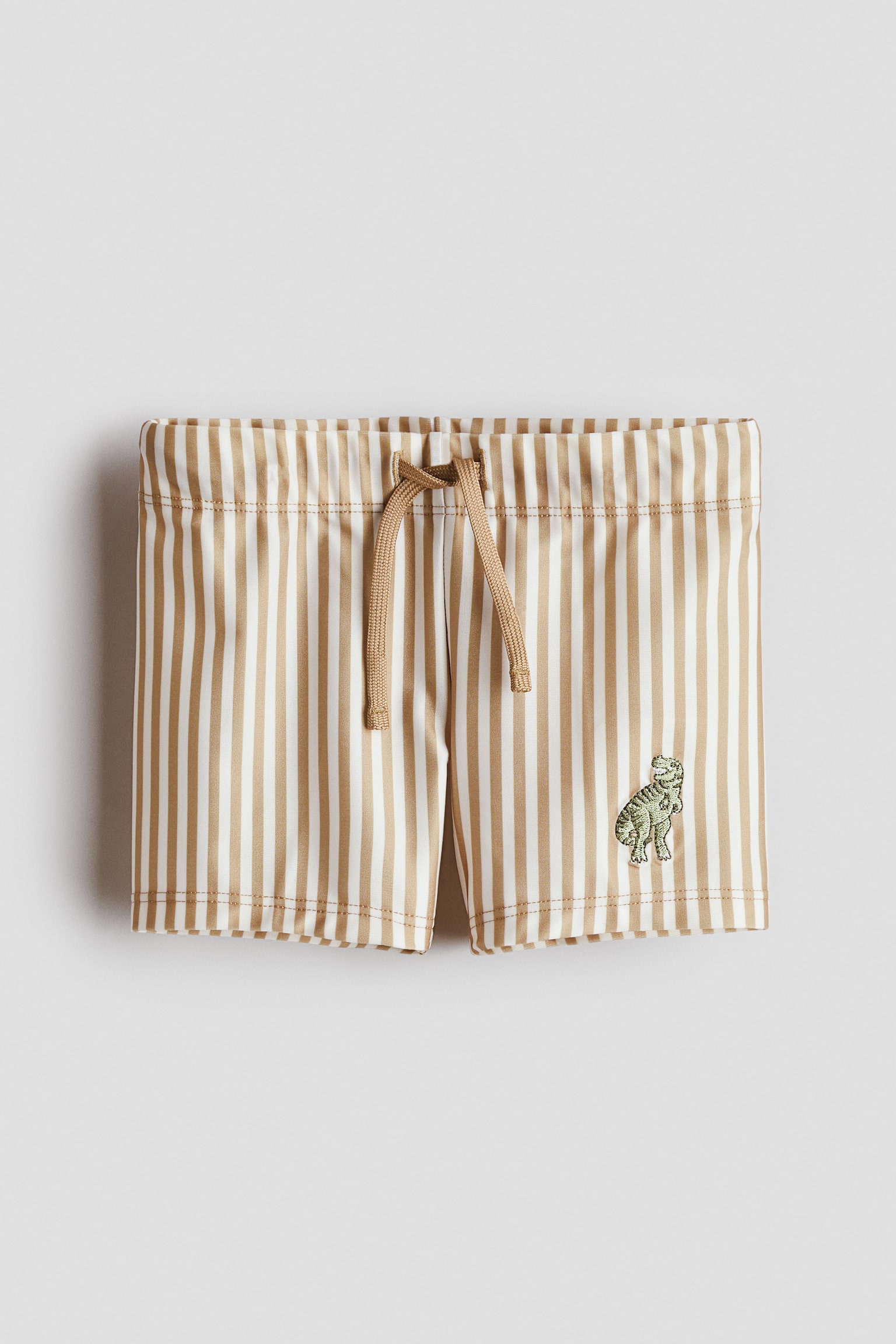 Embroidery-motif swimming trunks - Beige/T-Rex
