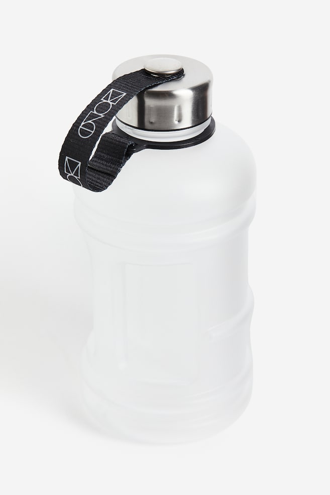 Vannflaske med skrukork - Hvit/Sort - 2