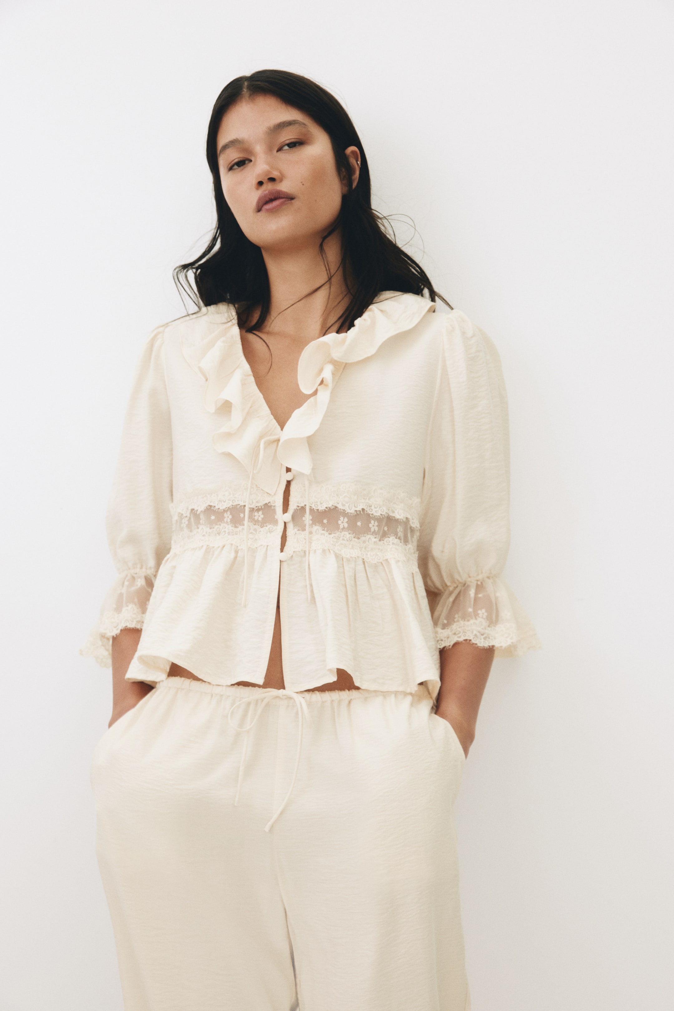 Blouse avec dentelle