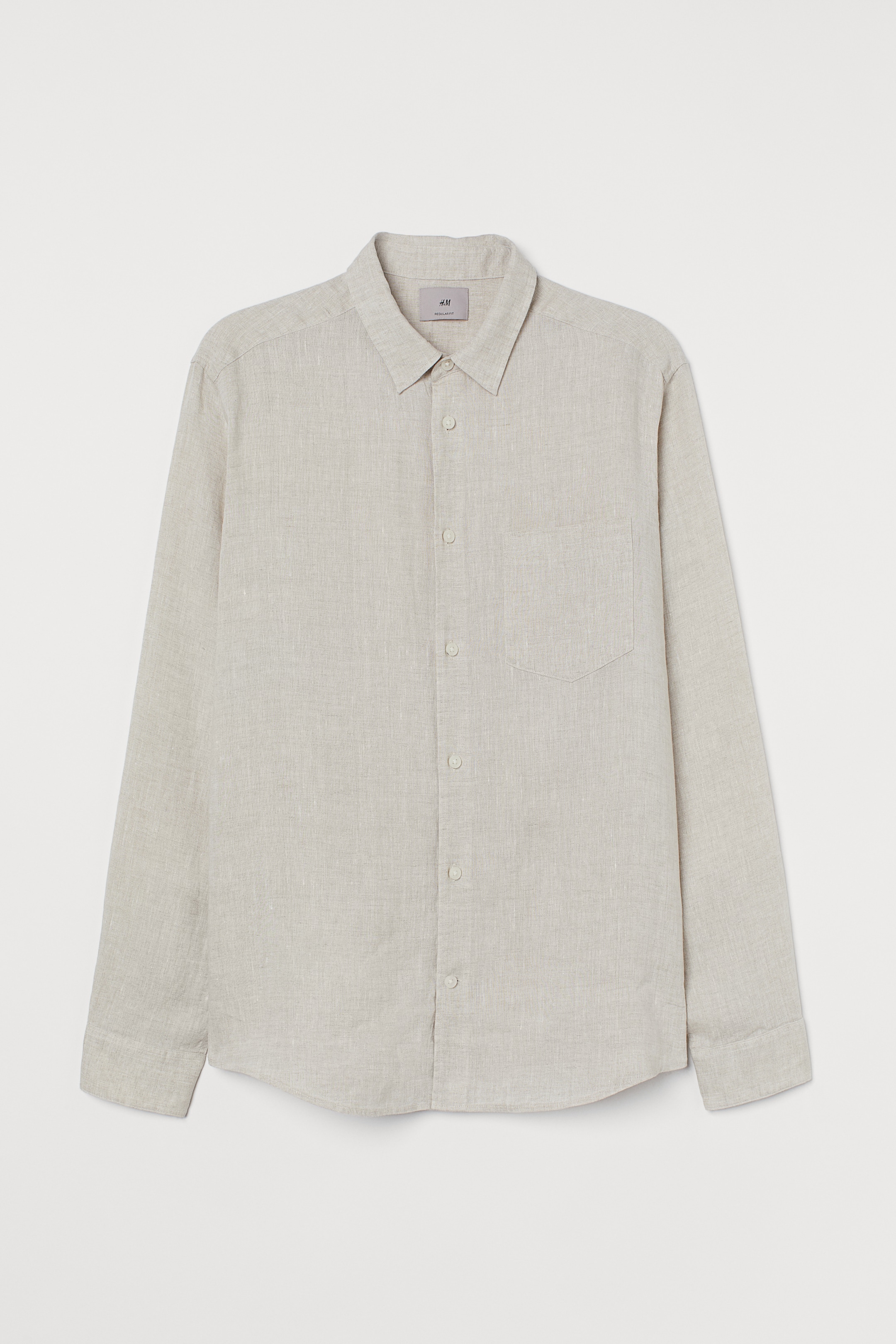 Größeres Bild ansehen: Leinenhemd Regular Fit - Beige - Men | H&M DE 1