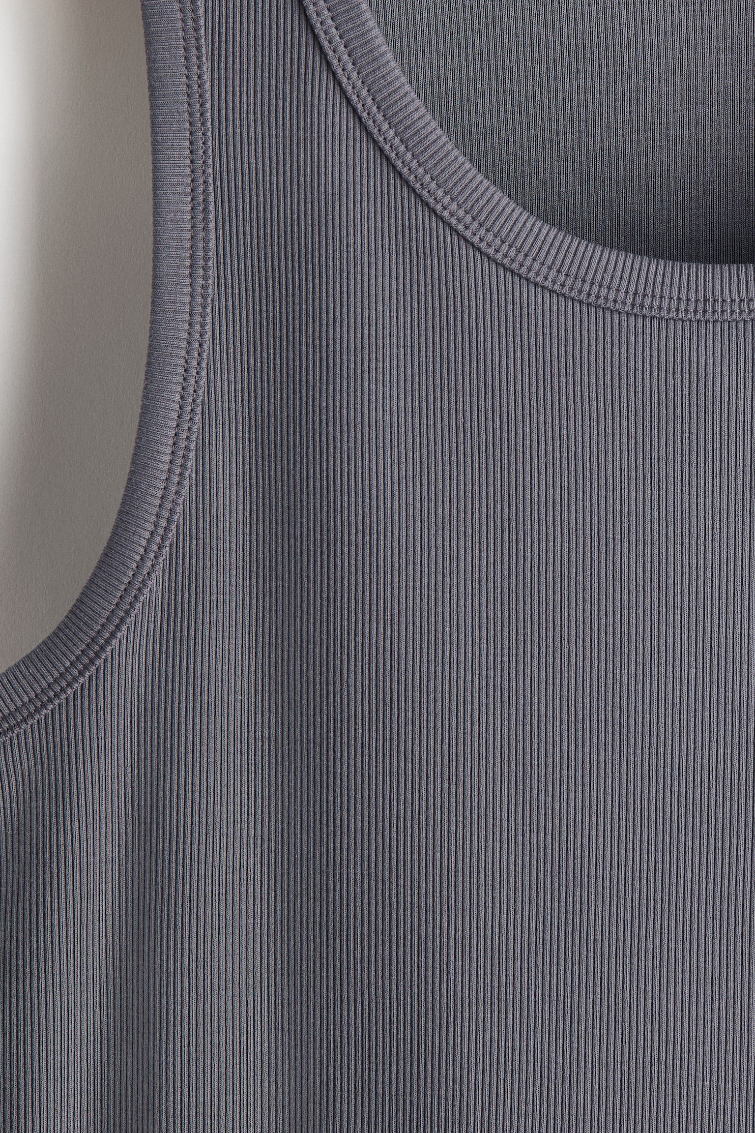 Майка Slim Fit у рубчик - Темно-сірий/Світло-сірий меланж/Білий/Чорний - 2