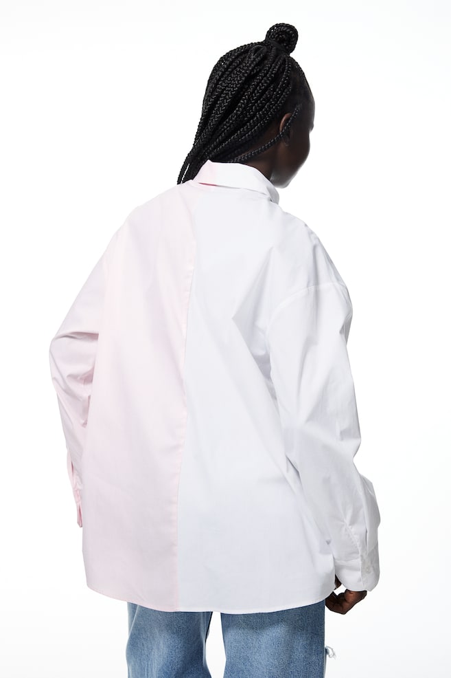 Oversized skjorte i poplin - Lys rosa/Hvid/Sort/Lyseblå/Stribet/Lys rosa/Stribet/dc/dc/dc - 6