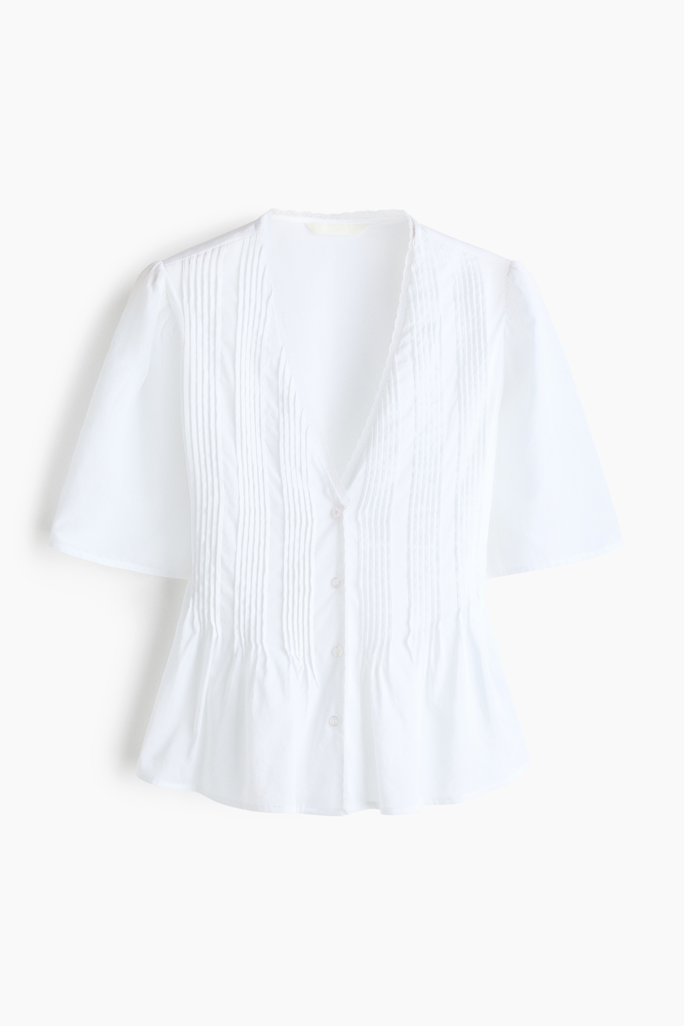 Blouse with Pintucks - White/Black/Apricot