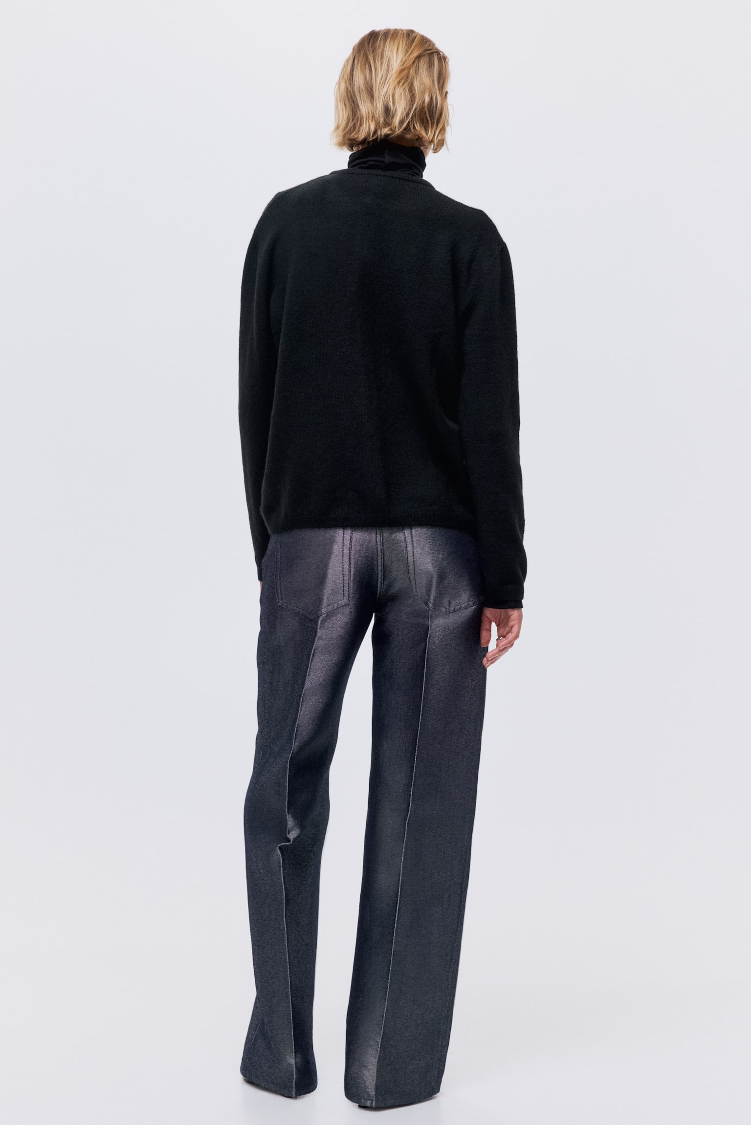 Fine-knit cardigan - Black/Cream/Dark grey marl/Powder pink - 4