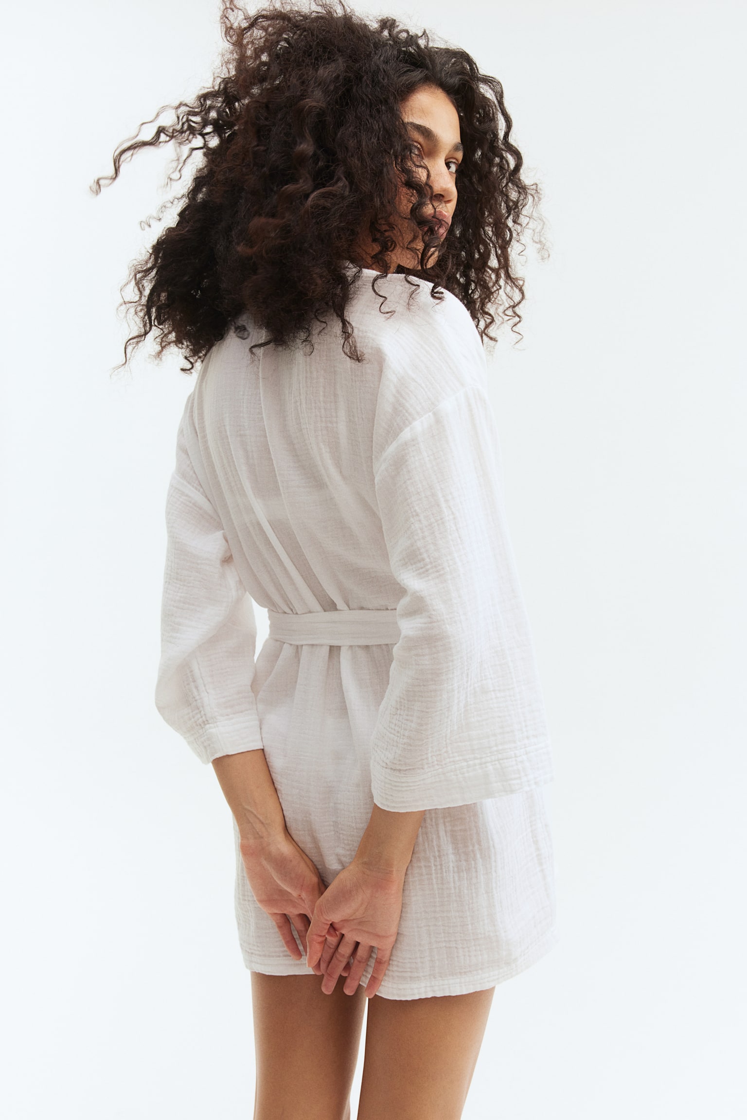 Muslin Bathrobe - White - 4