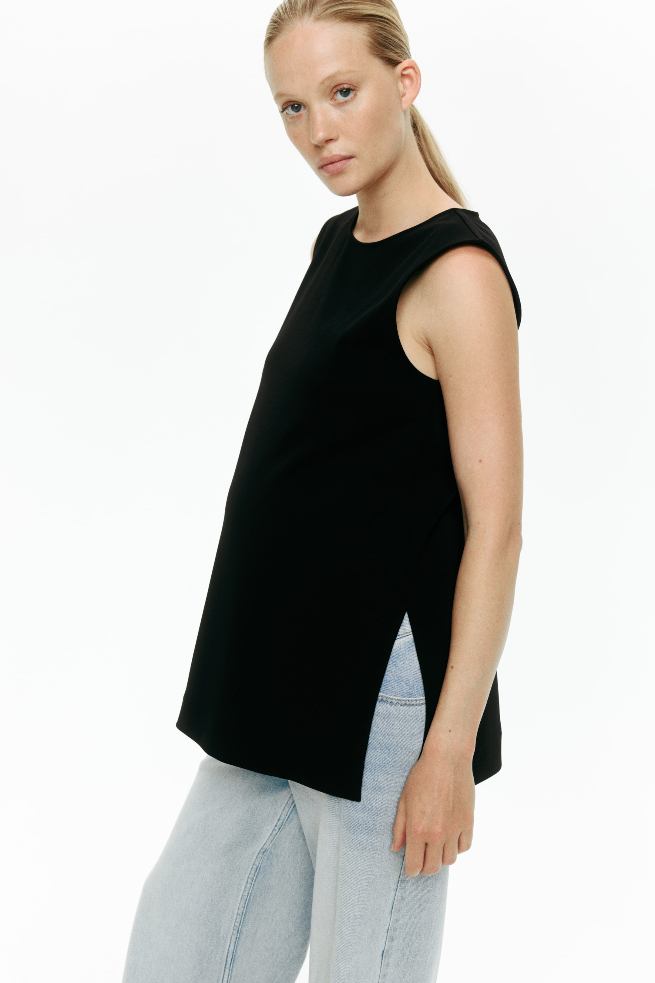 Женские топы H&M MAMA Slit-Detail Tank Top — фото 5