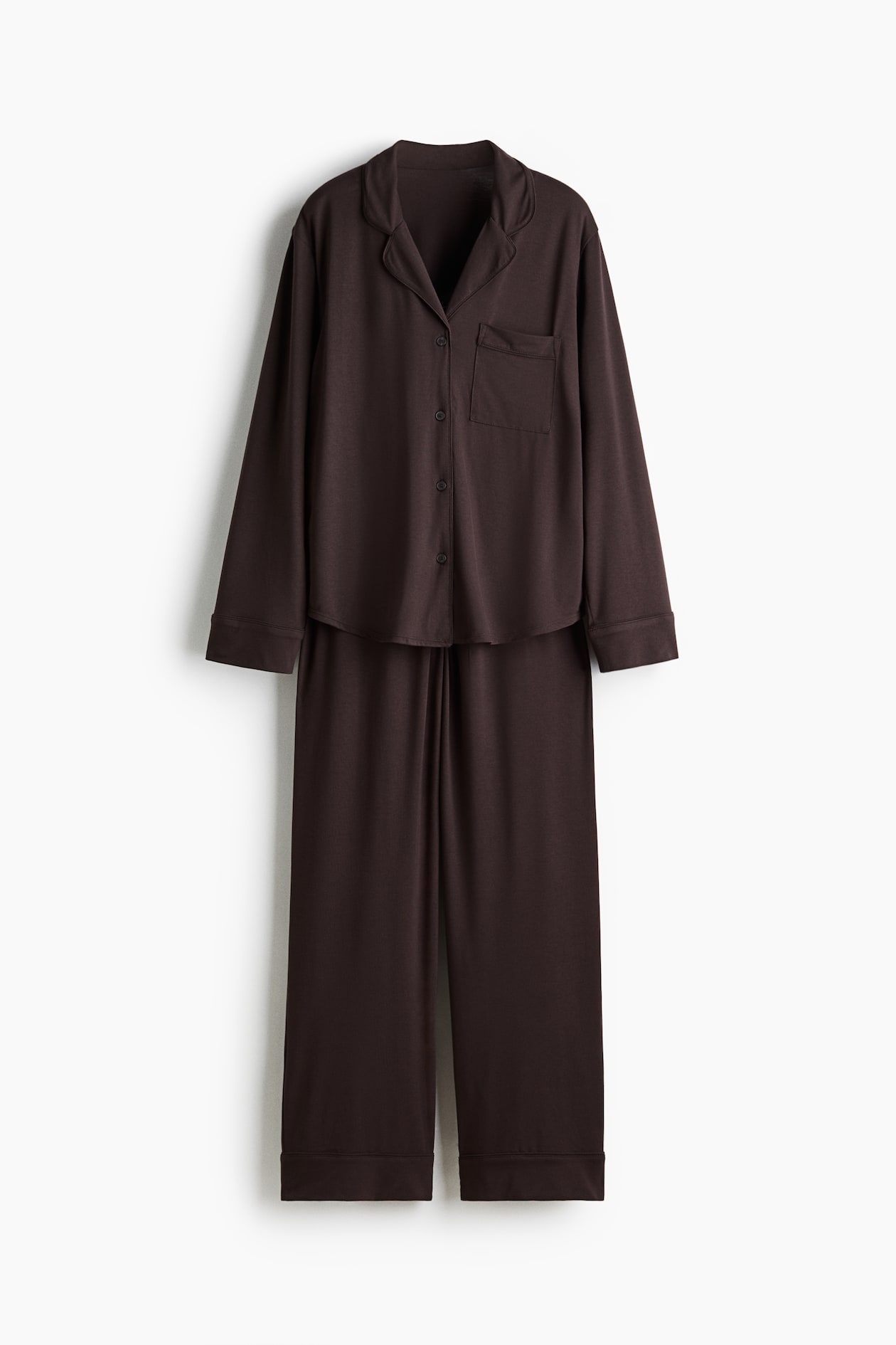 Viscose-blend pyjamas - Dark brown - Ladies | H&M GB