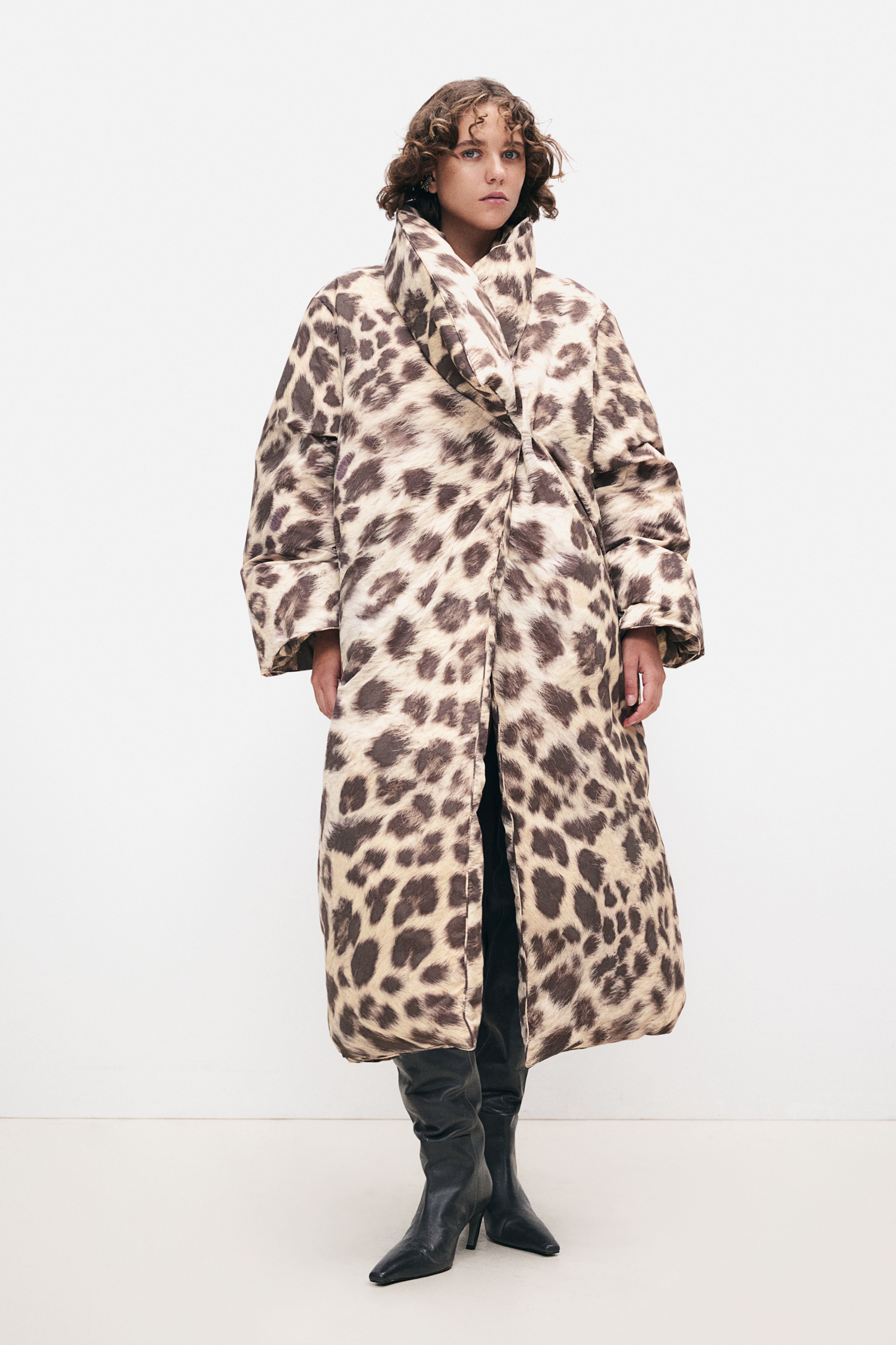 Animal print padded coat hotsell