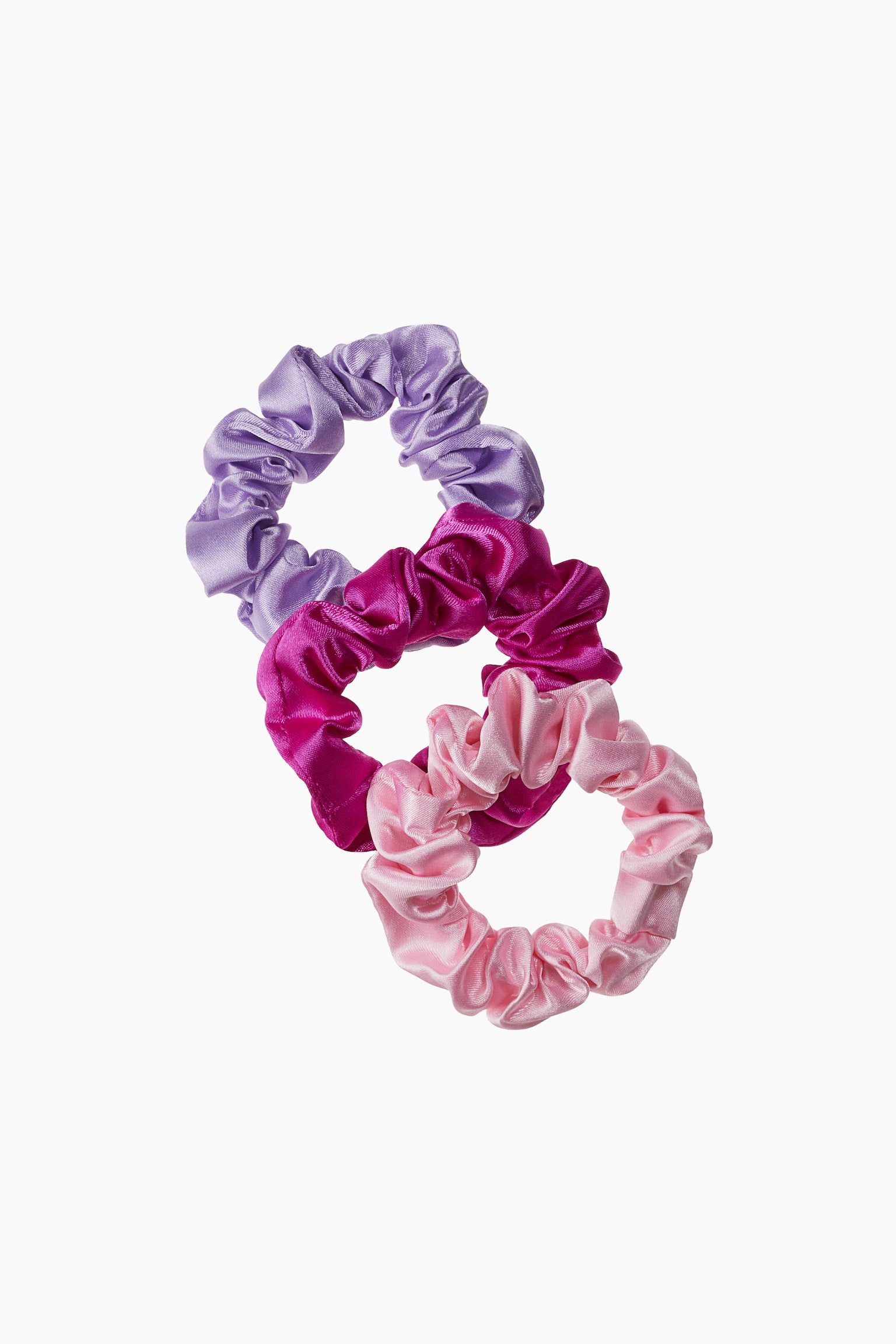 3-pack scrunchie - Ljusrosa/Rosa/Lila - 1