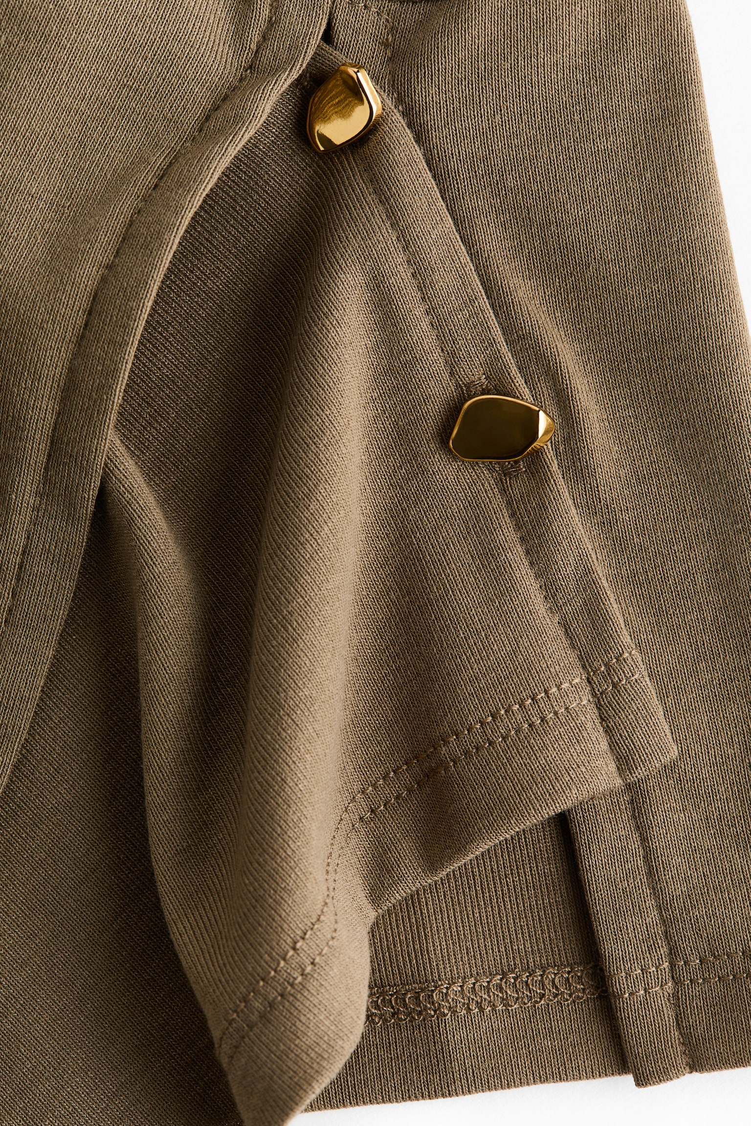 Wrap-detail top - Olive green/Dark grey - 2