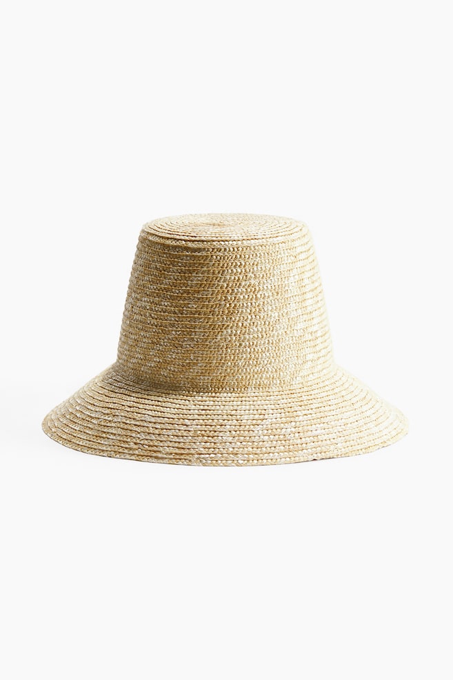 Straw Bucket Hat - Light beige - 1