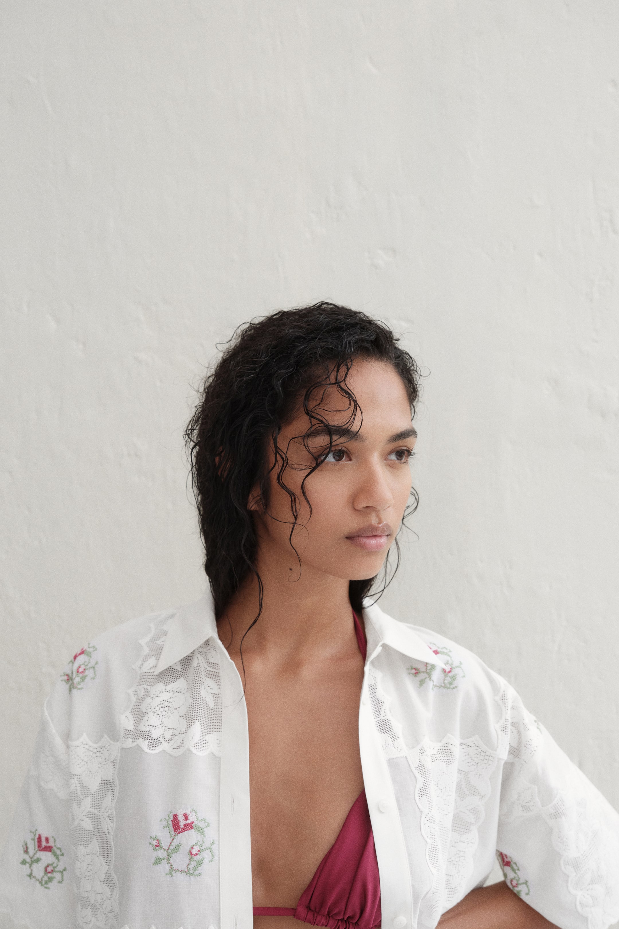 Женские рубашки H&M Embroidered Beach Shirt — фото 4