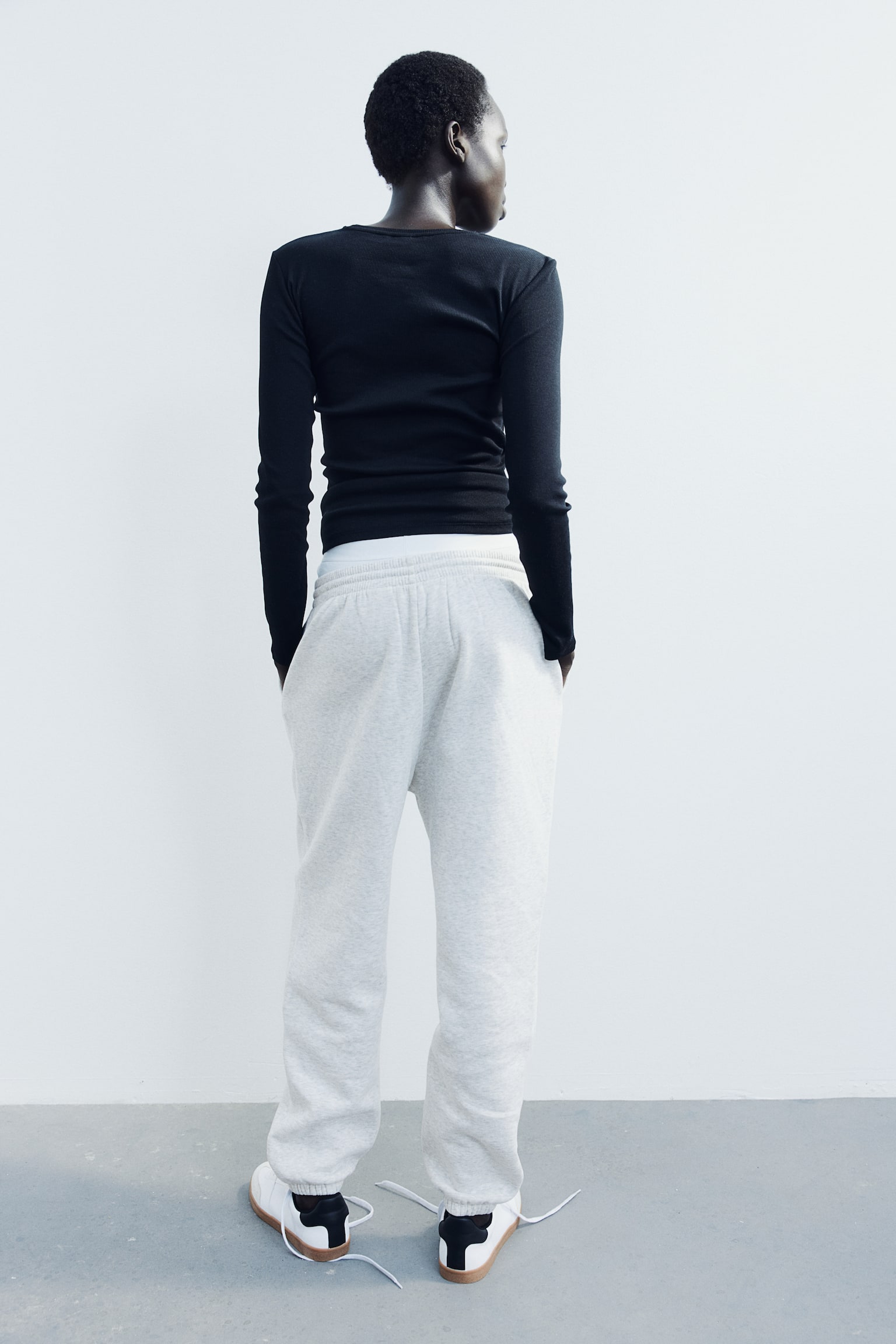 Cotton Blend Track Pants - Light grey marle/Black/Mint green/Light grey marle/Beige/Light blue/Grey/White/Dusty blue - 6