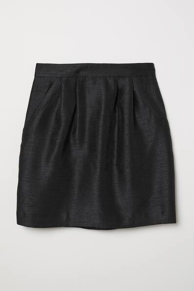 Textured skirt - High waist - Short - Black - Ladies | H&M GB