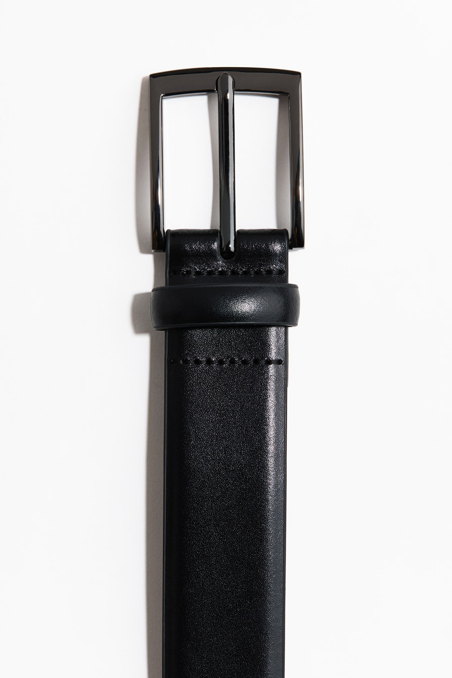 Split leather belt - Black/Burgundy/Black - 2