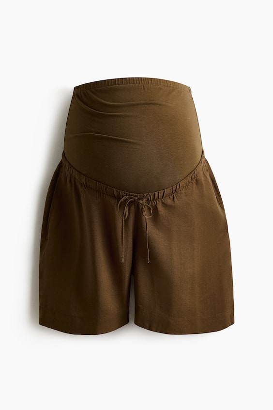 Женские шорты H&M MAMA Linen-Blend Shorts