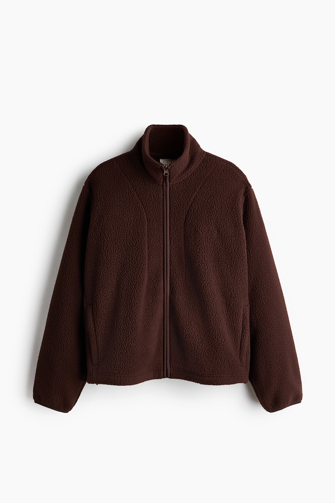 Teddy Fleece Activewear Jacket - Warm brown/Ivory/Soft sand beige/Black - 1