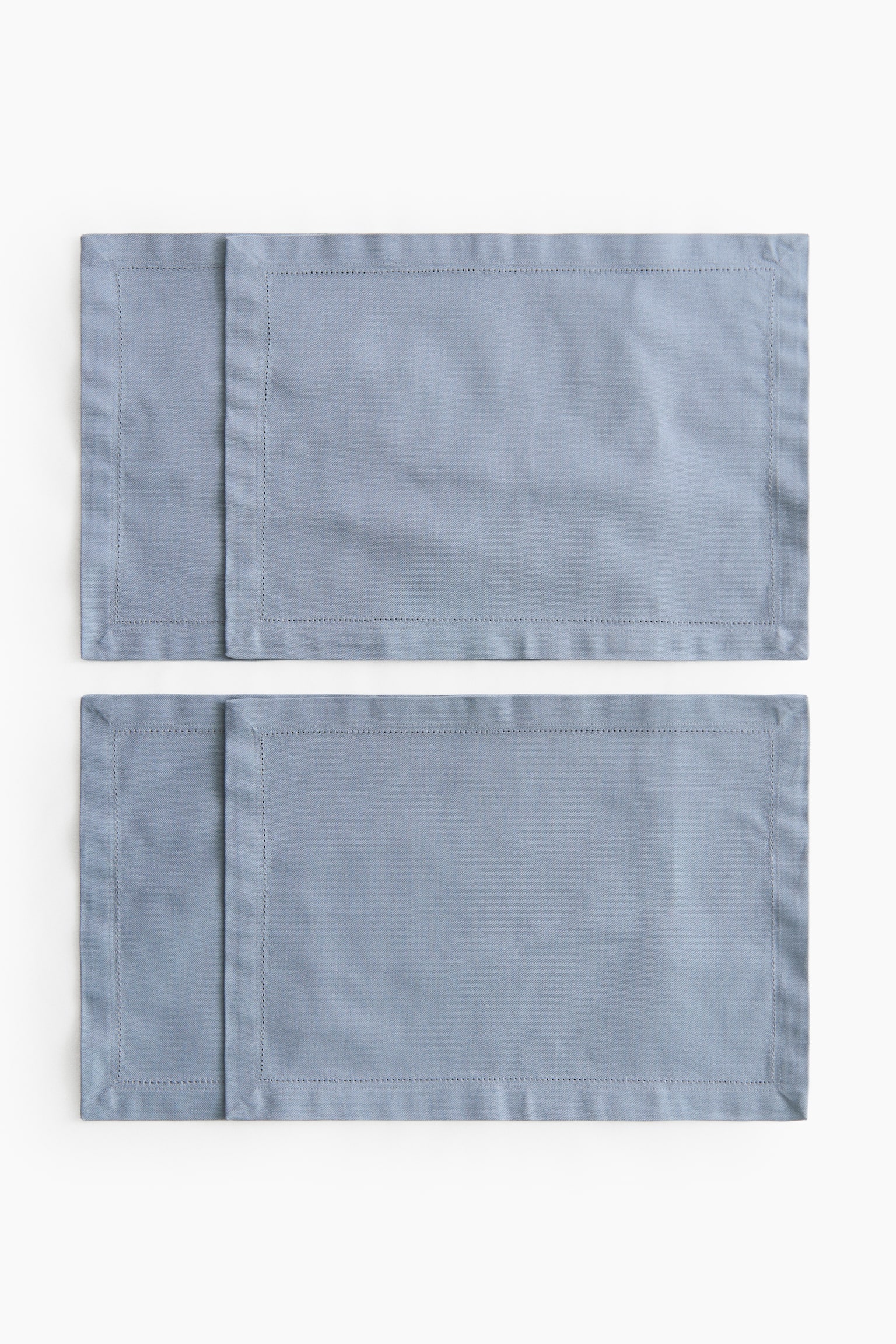 4-pack cotton place mats - Dusty blue/Light beige/White/Light pink - 1