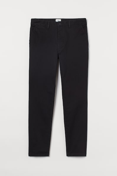 Slim Fit Chinos - Regular waist - Long - Black - Men | H&M GB