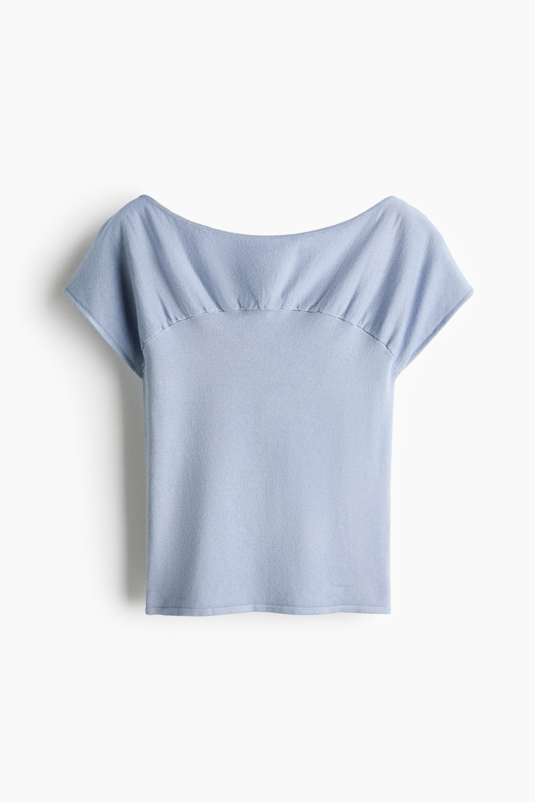 View larger image: Gathered Cap-Sleeved Top - Light blue - Ladies | H&M US 1