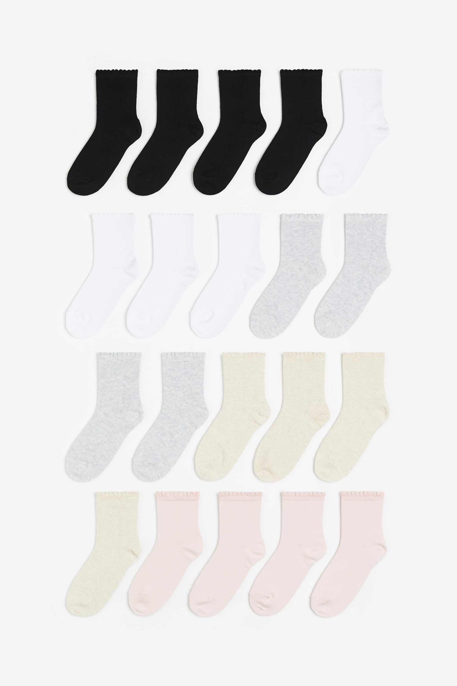 20-pack socks - Black/White - 1